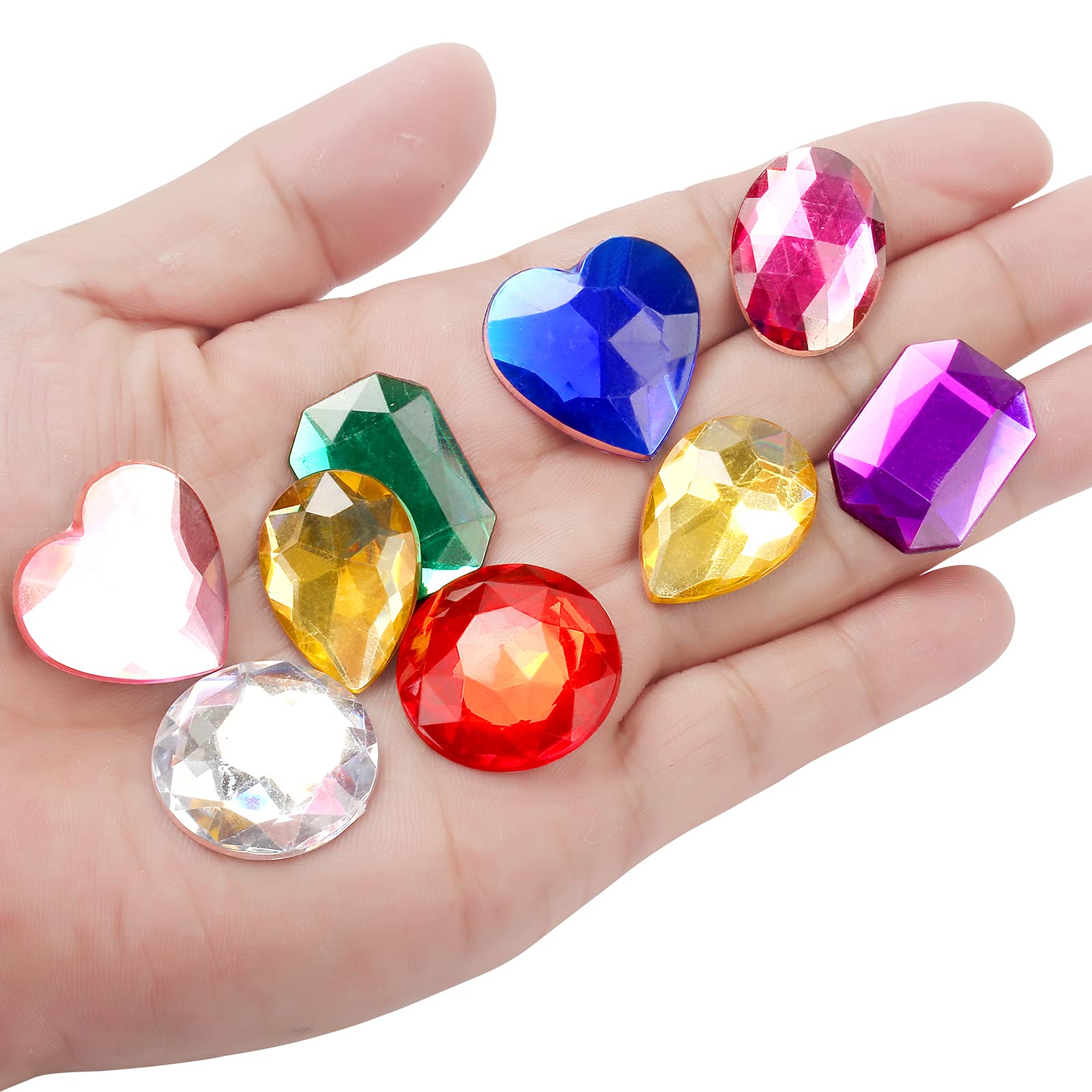 1200pcs Acrylic Flatback Rhinestones for Crafts - 12 Shapes (6-13mm) Bling Crystal Gems for DIY Jewelry, Scrapbooking & Party Decorations - Kids Art Supplies with Storage Box - Perfect for Home Decor, Wedding Invitations & Nail Art