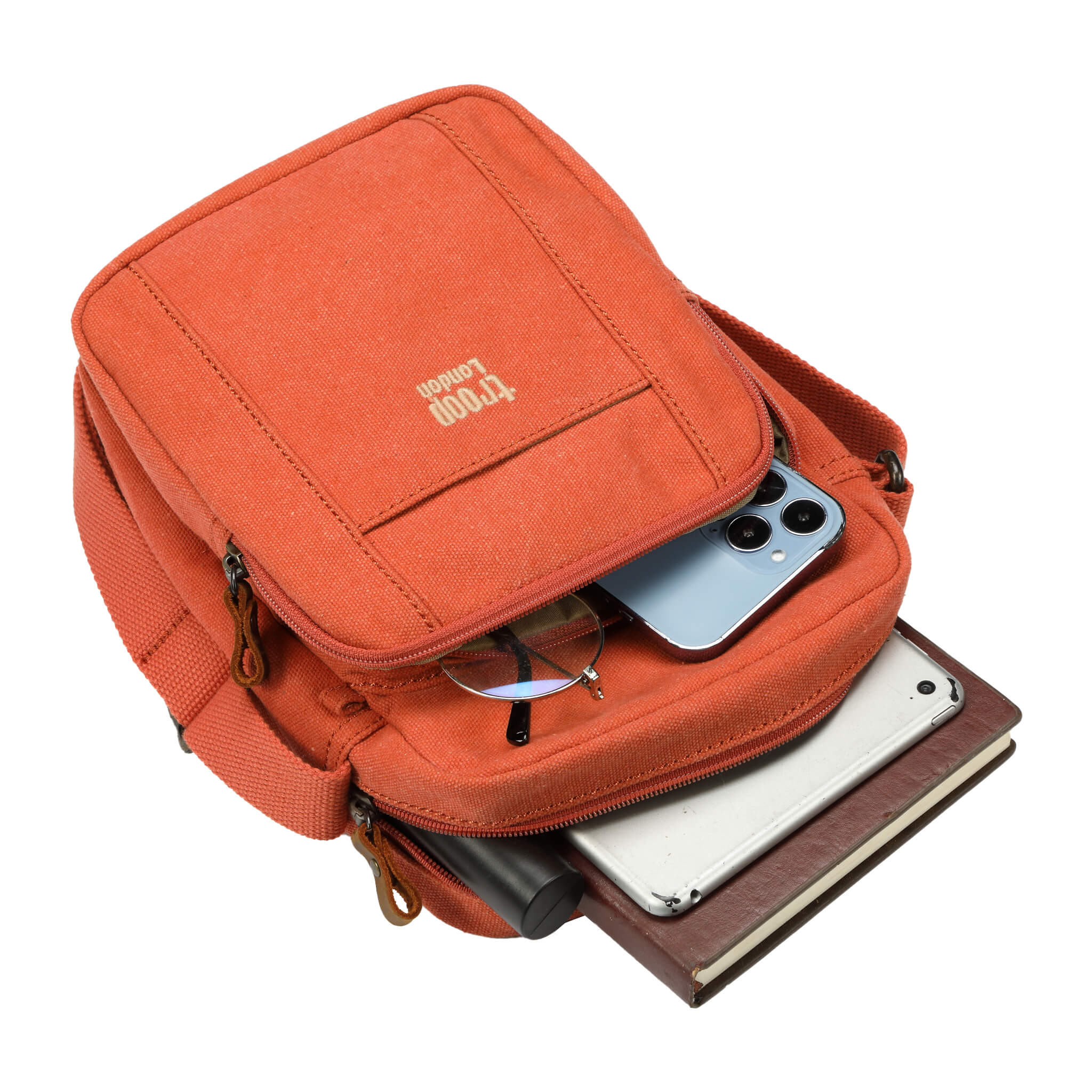TRP0370 Troop London Classic Canvas Crossbody Bag - Stylish & Durable for Everyday Use, Travel, and Work Commute