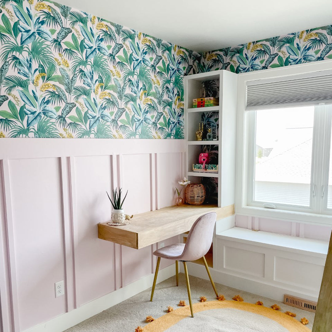 Self-Adhesive Havana Palm Wallpaper - Tropical Peel and Stick Wallpaper for Bedroom, Living Room, and Bathroom Decor - Easy to Install Removable Wallpaper for Home Renovation