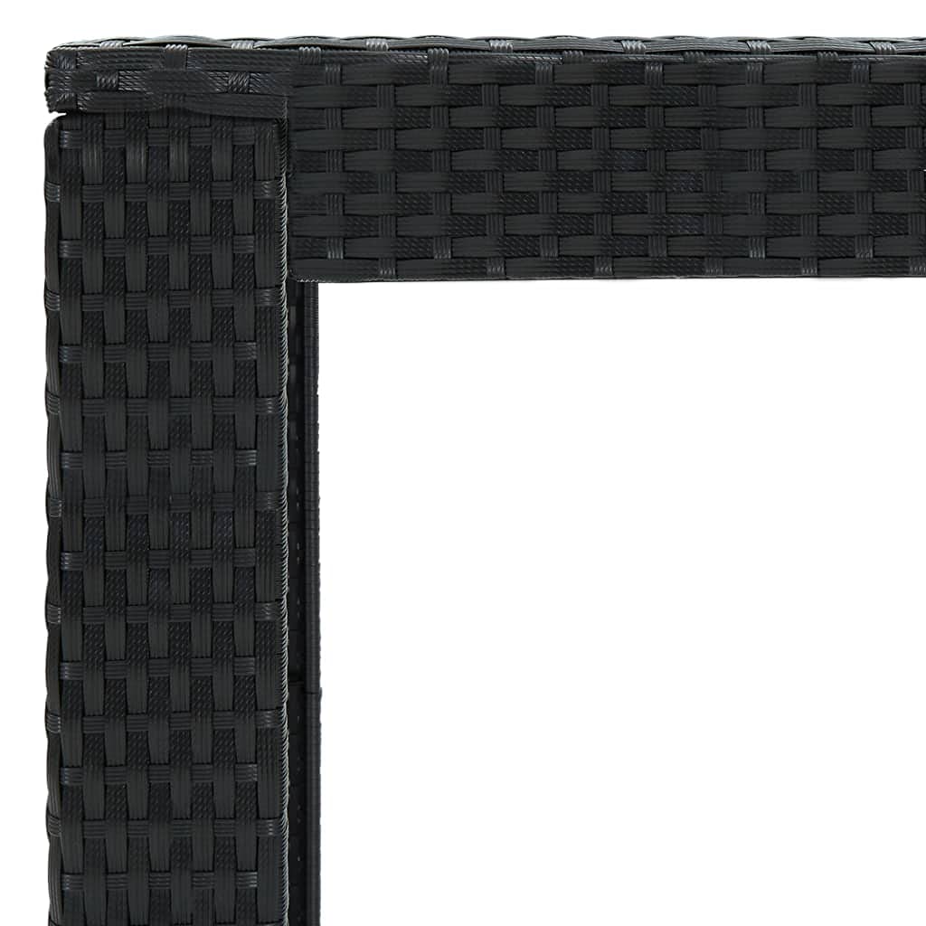 Premium Black Poly Rattan Outdoor Bar Table 39.4