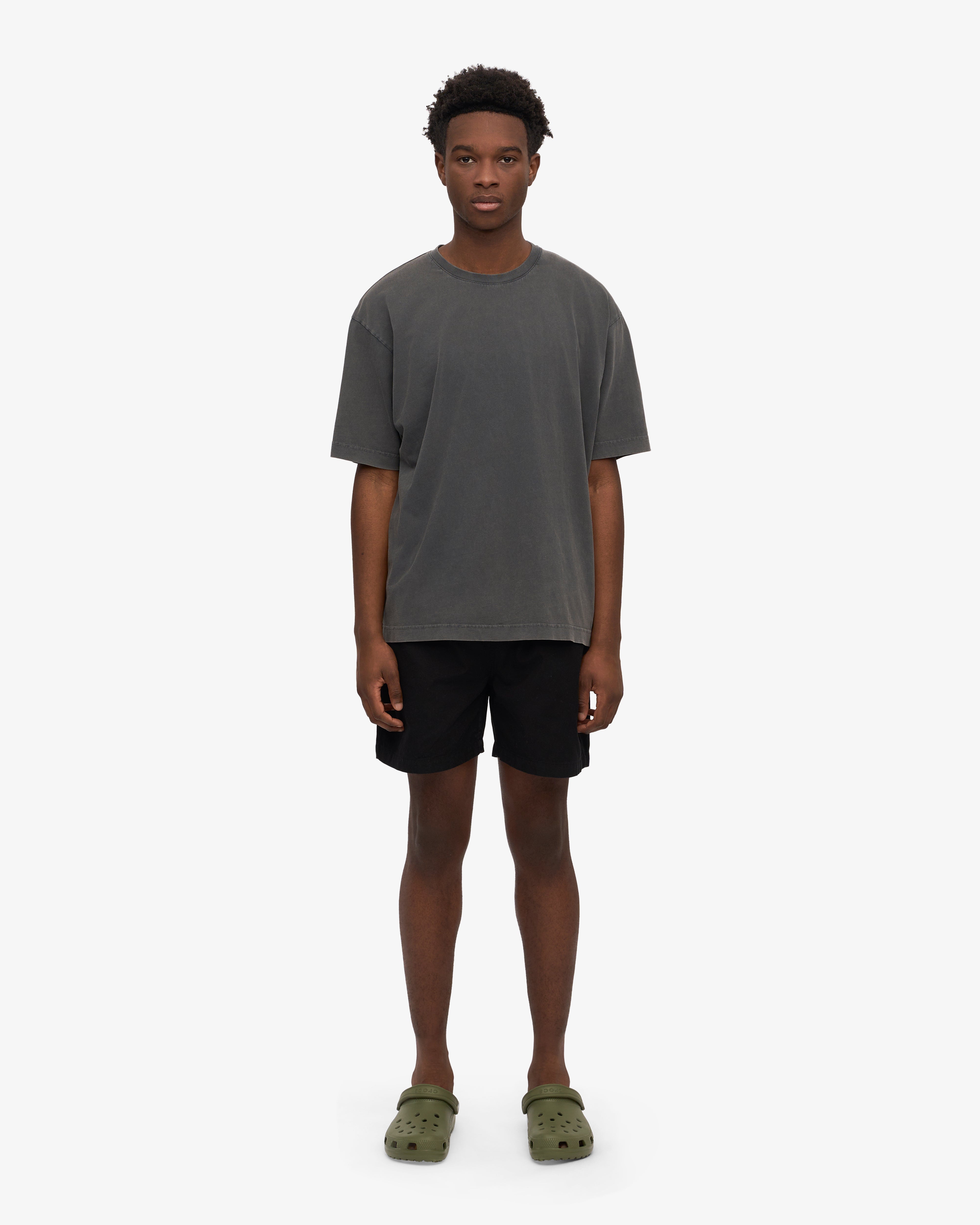 Oversized Organic Cotton T-Shirt for Women - Faded Black - Soft & Comfortable Casual Wear for Everyday Outfits and Loungewear