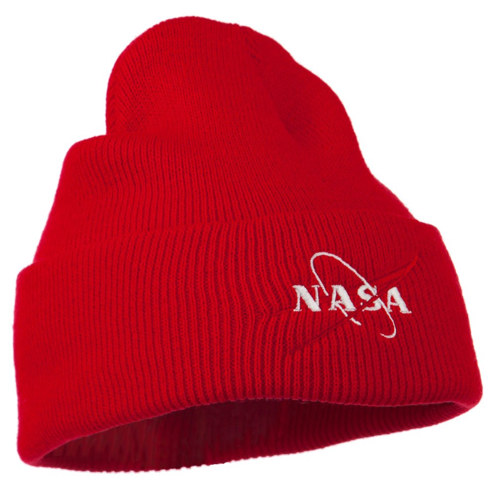 NASA Logo Embroidered Winter Knit Beanie - Warm Fleece Lined Skull Cap for Men & Women - Perfect for Cold Weather, Outdoor Activities & Gifts