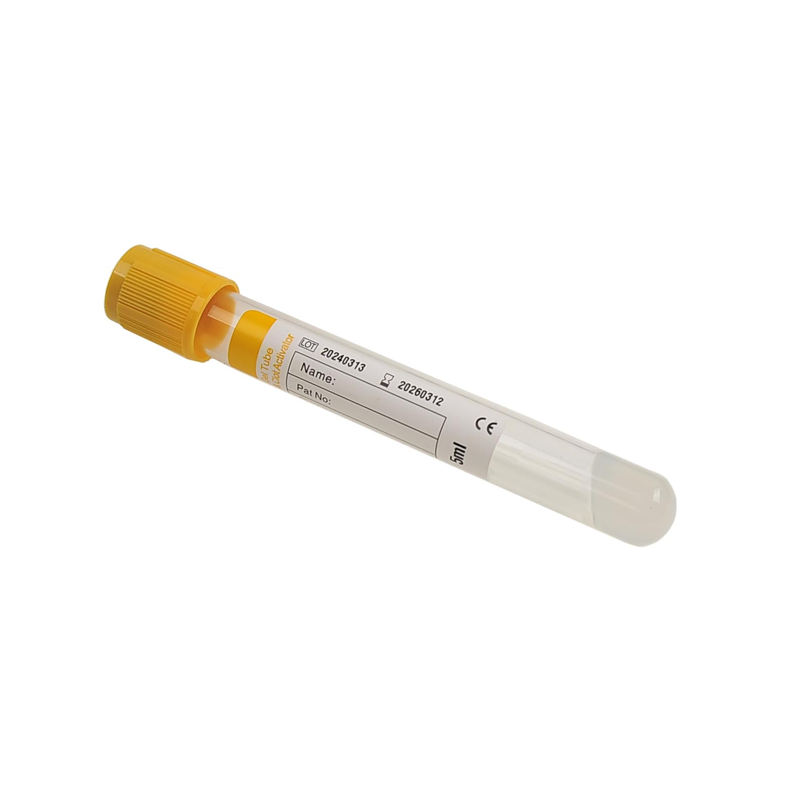 20pcs 10ml Yellow Vacuum Blood Collection Tubes with Gel Clot Activator for Veterinary Use - Pet Blood Sample Tubes for Dogs, Cats & Lab Animals - Essential Veterinary Supplies for Blood Tests & Diagnostics
