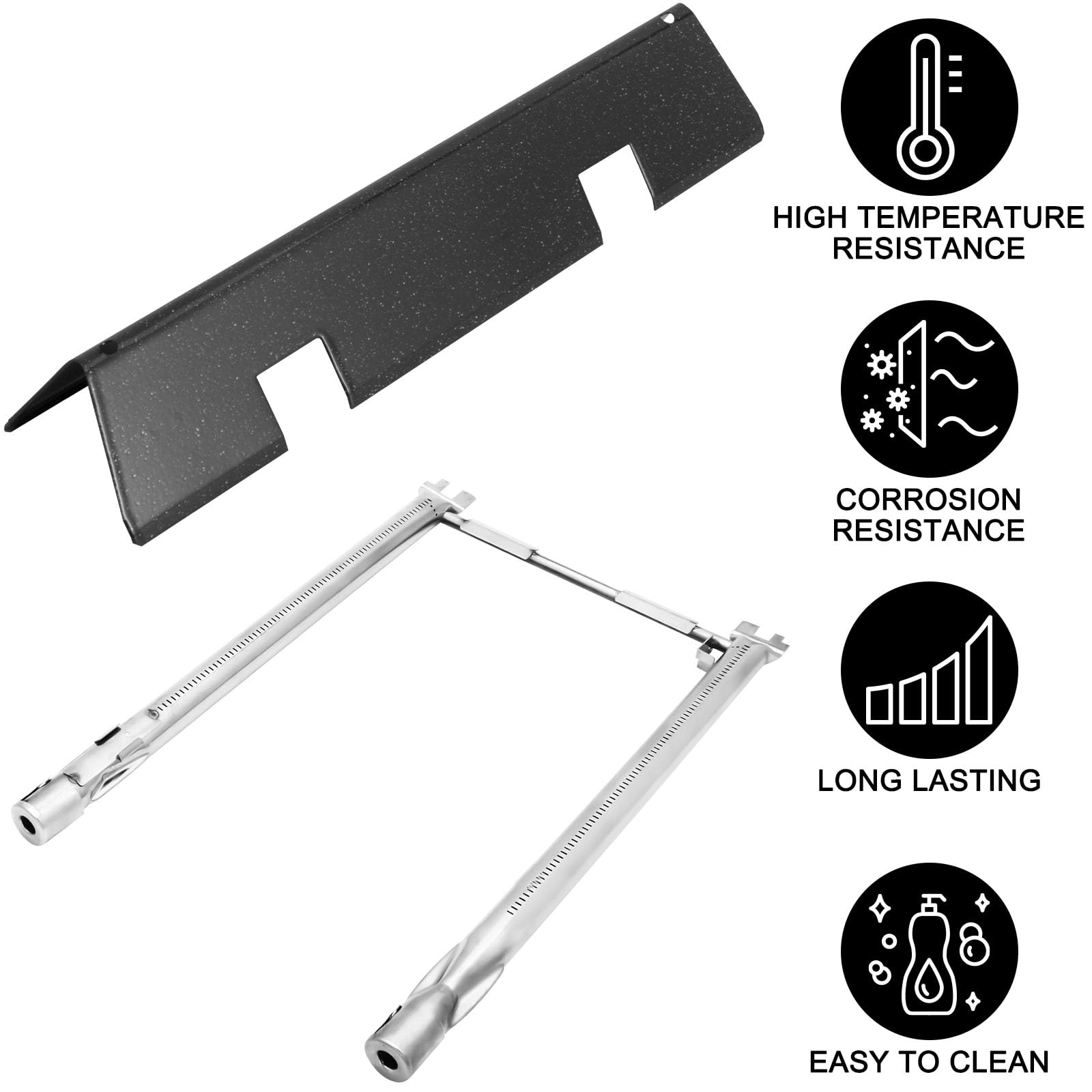 Weber Spirit Grill Replacement Parts - Compatible with Weber Spirit I & II 200 Series, E210, S210, E220, S220 Models - Includes Flavorizer Bars & Burner Parts for Weber Spirit GS4 2-Burner Grills - Perfect for Outdoor BBQ, Backyard Cooking & Grill Maintenance