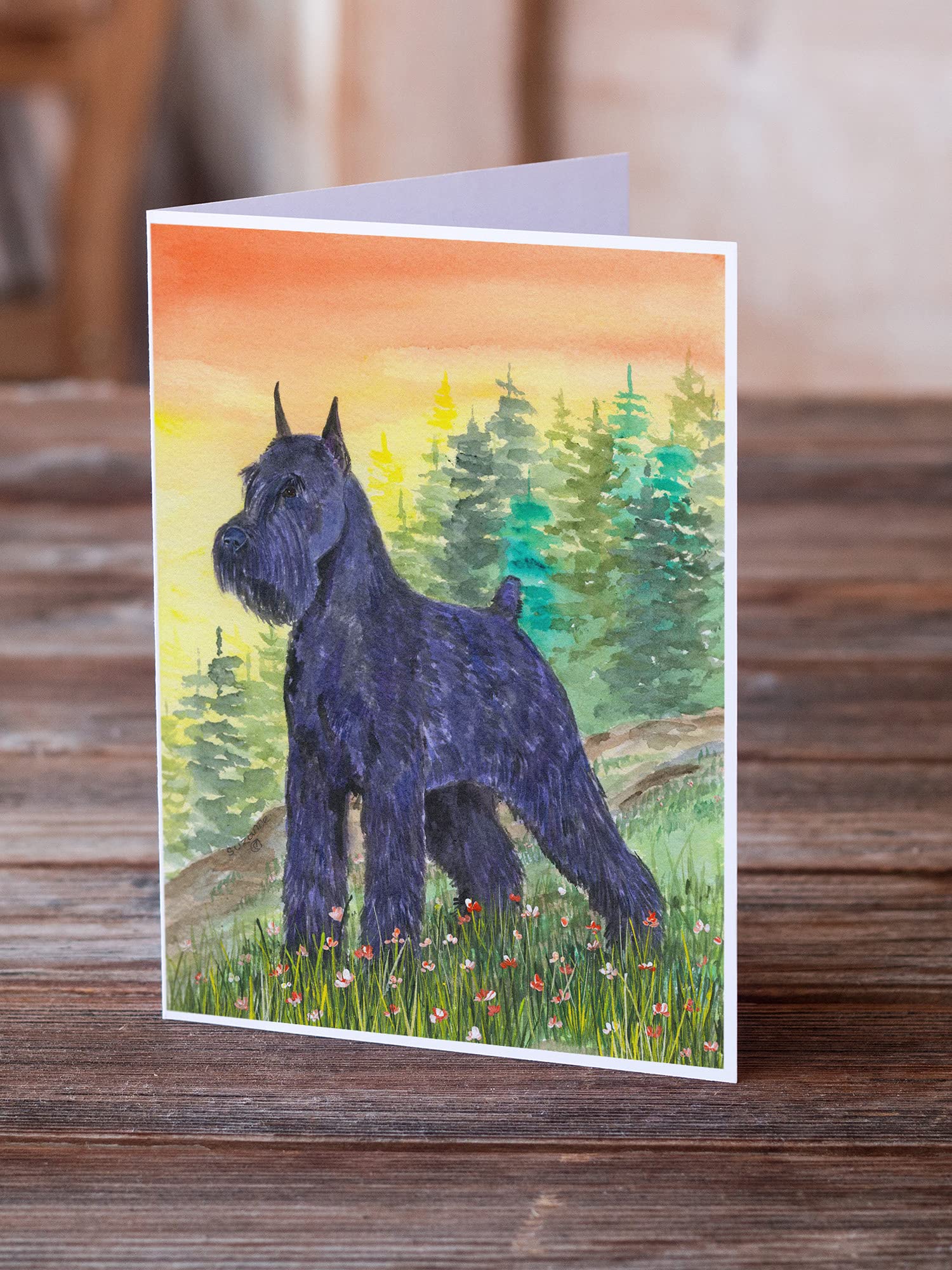 Premium Schnauzer Greeting Cards Set - 8 Blank A7 Note Cards (5x7) with Envelopes | Whimsical Dog Lover Stationery for Birthdays, Thank You Notes & Special Occasions