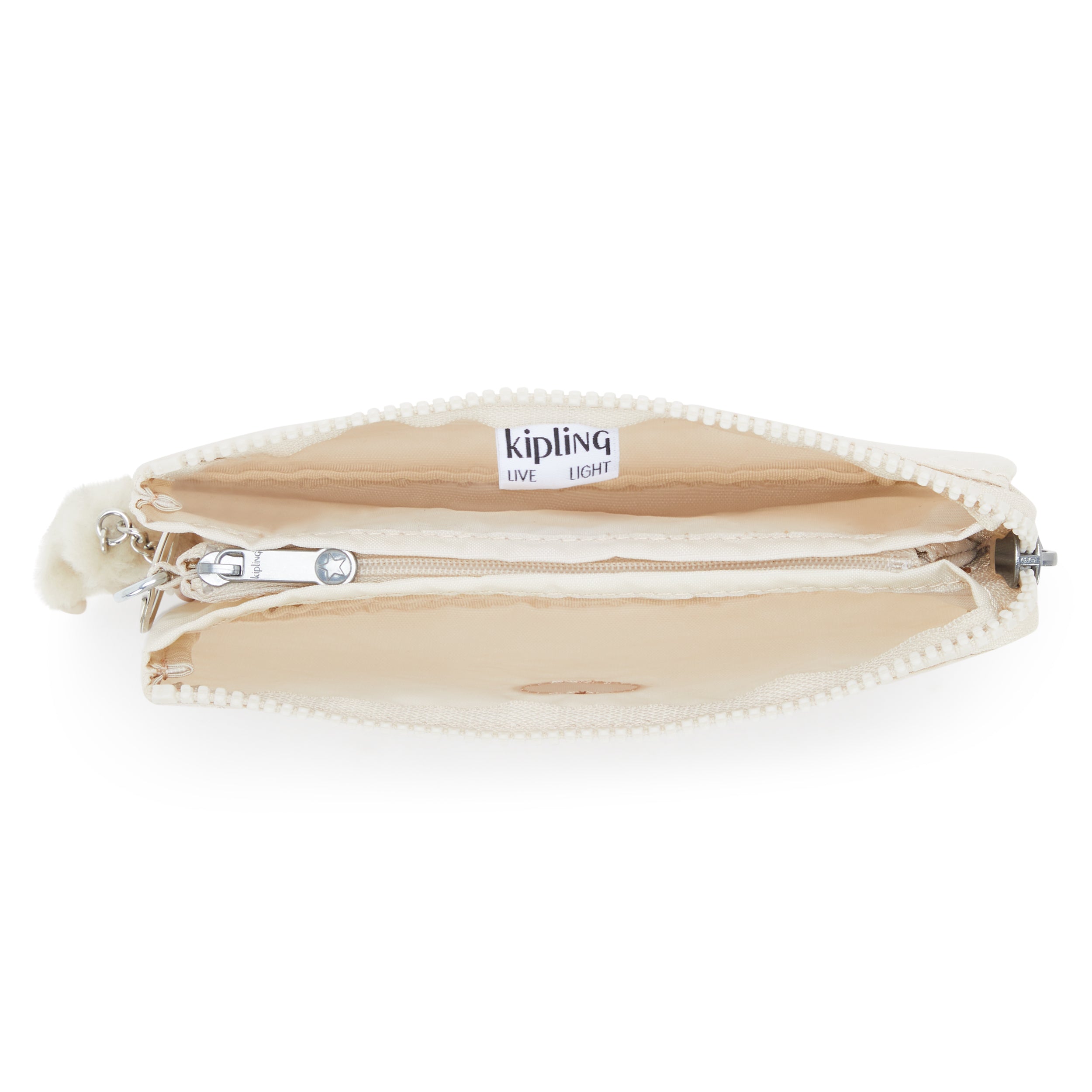 Kipling Creativity Large Pouch - Hideaway Beige Crossbody Bag for Women | Travel Organizer, Makeup Bag & Everyday Essentials Carrier