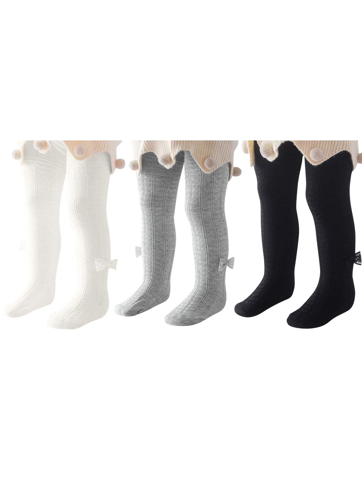 Century Star Baby Tights for Girls - Soft Cotton Infant Leggings & Toddler Knit Socks - Warm Stockings & Newborn Pants - Perfect for Playtime, Daycare, and Winter Outfits