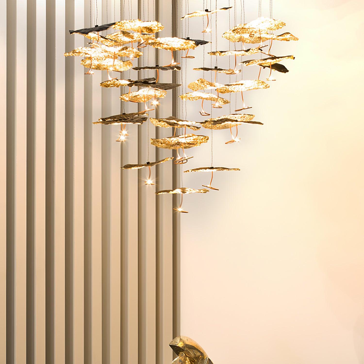 Brass Aviary Constellation Chandelier - Elegant Celestial Lighting Fixture for Dining Room, Bedroom or Living Room Decor