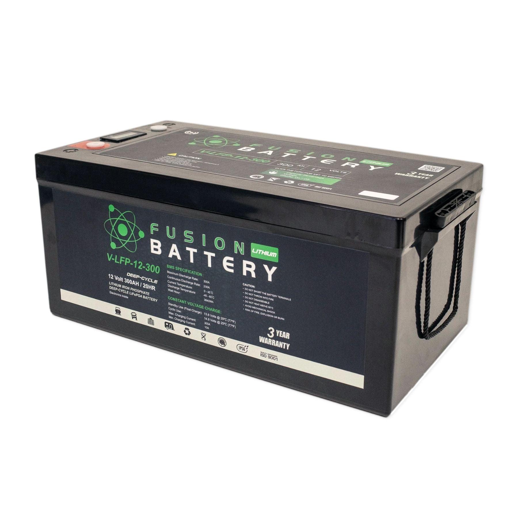 12V Fusion Lithium LiFePO4 Deep Cycle Battery - Perfect for RVs, Solar Power Systems, Marine & Off-Grid Applications