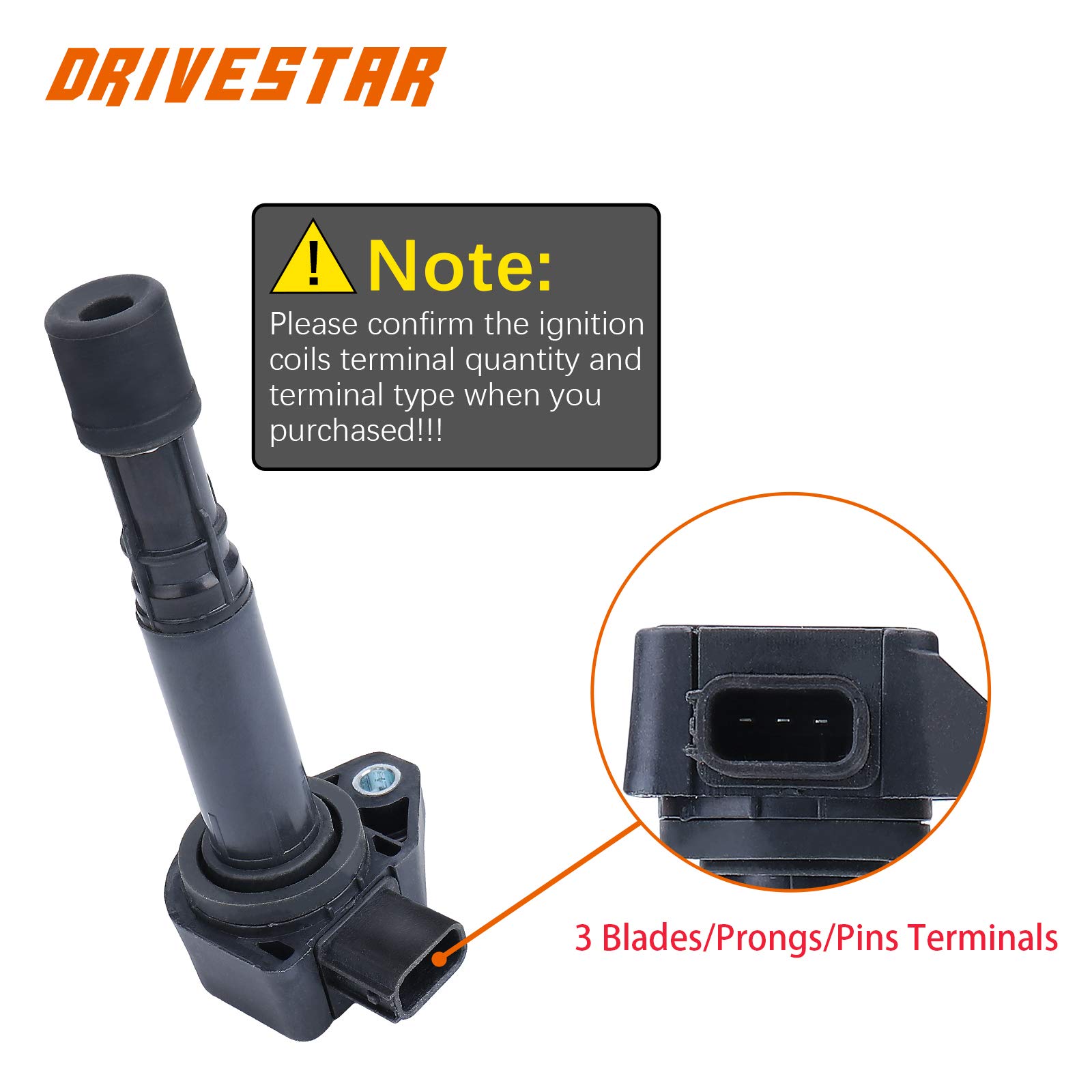 DRIVESTAR UF242 Ignition Coil Pack Replacement for Acura CL 2001-2003, RL 2005-2008, TL 1999-2008 | Honda Accord 2000-2007, Odyssey 1999-2010 | Compatible with OEM 30520-P8F-A01 | Improves Engine Performance & Fuel Efficiency