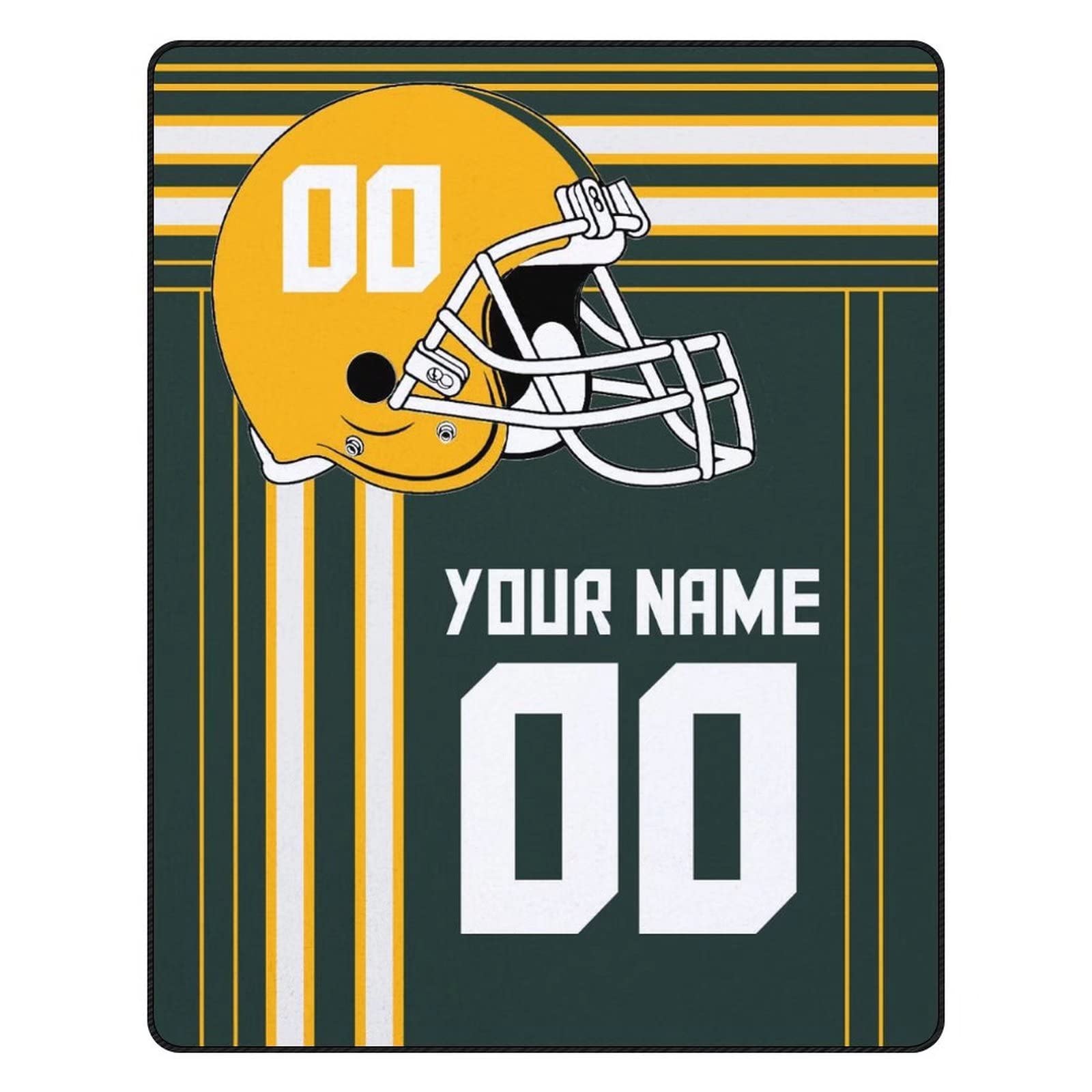 Personalized Football Fleece Throw Blankets with Custom Name & Number - Cozy Gifts for NFL Fans, Perfect for Game Day, Tailgating & Home Decor