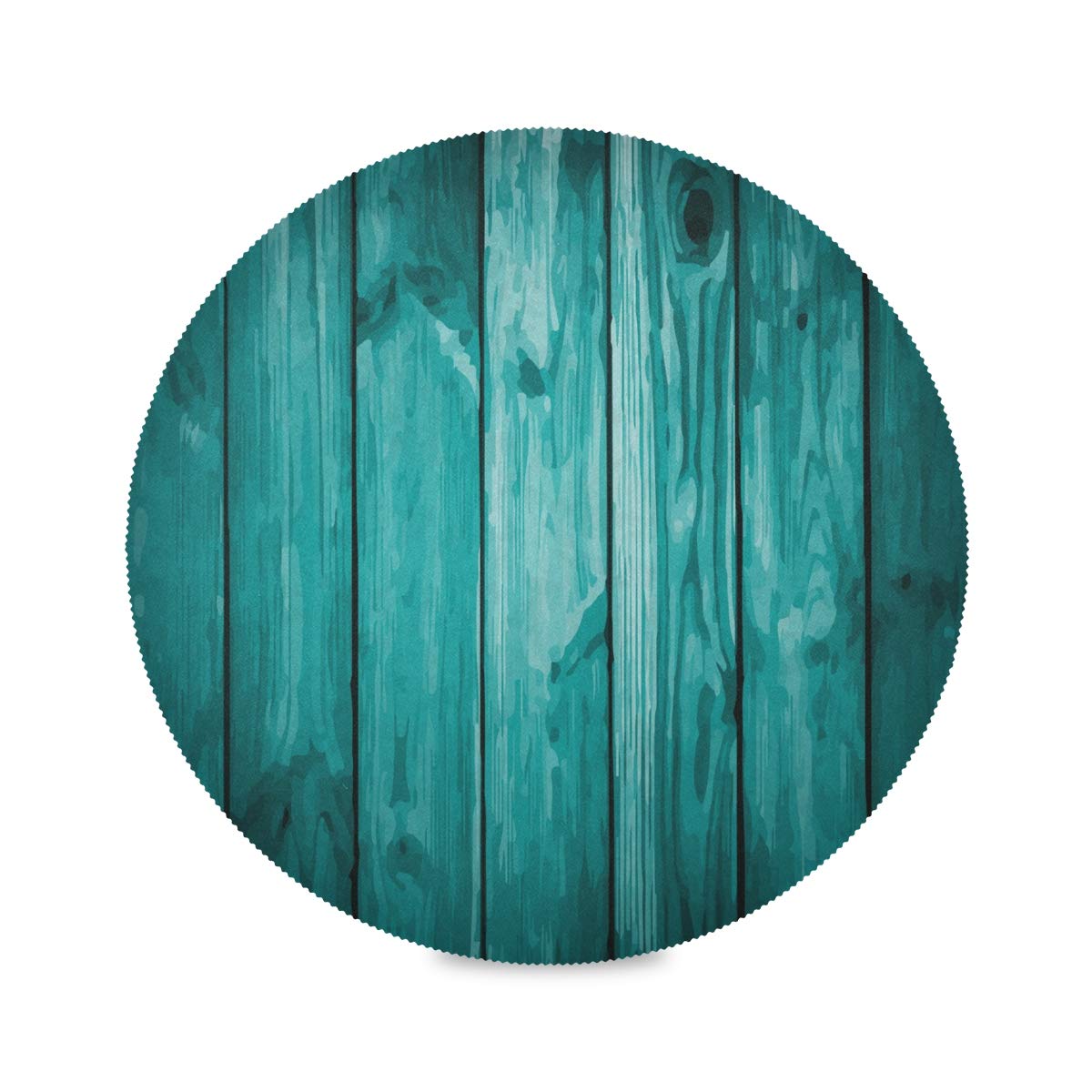 Bolaz Teal Round Placemats Set of 4 - Heat Resistant Kitchen Dining Table Mats - 15 Inch Gray Green Placemats for Dinner Parties, Holiday Decor & Everyday Use