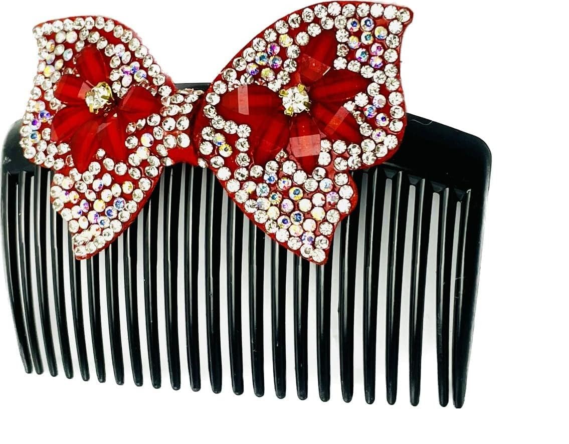 APPSAMBR Rhinestone Pearl Hair Combs for Women - Elegant Decorative Black Side Combs, Hair Accessories for Wedding, Birthday & Special Occasions | Perfect Gift for Girls & Brides