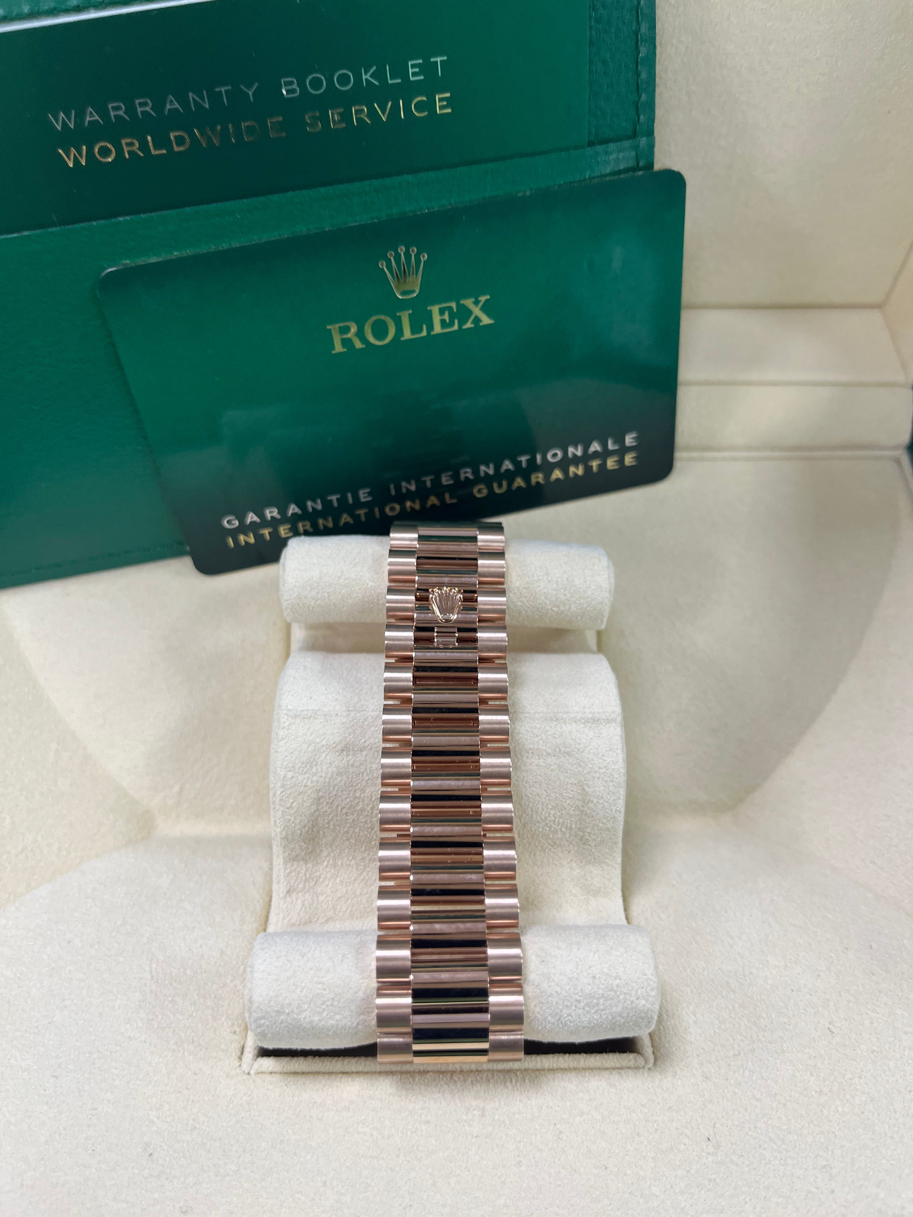 Rolex Day Date 40 Watch - 18K Rose Gold Fluted Bezel, Eisenkiesel Diamond Dial, President Bracelet 228235 - Luxury Dress Watch for Men, Perfect for Business & Formal Occasions