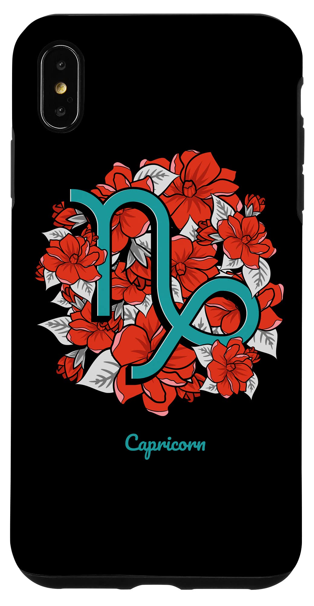 iPhone XS Max Floral Zodiac Sign Capricorn Case - Stylish Protective Cover for iPhone XS Max - Perfect Gift for Capricorn Women & Girls