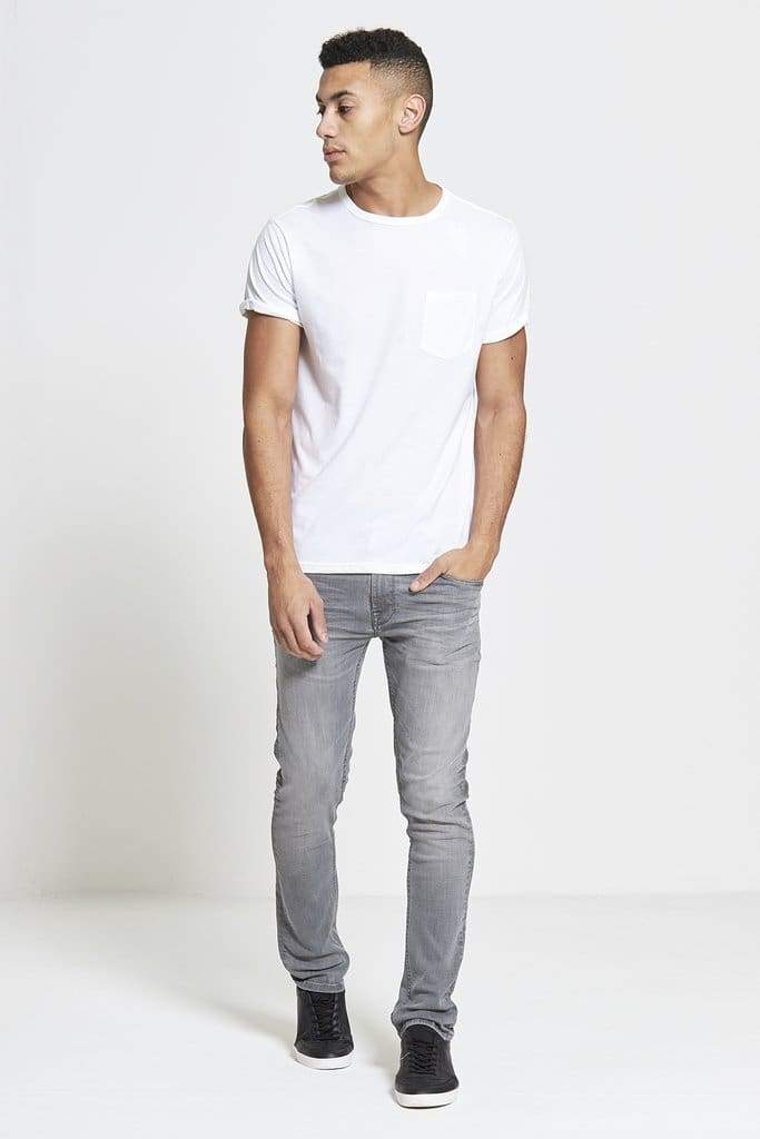 DML ACE Slim Stretch Jeans for Men - Light Grey Wash Comfortable Denim Pants | Perfect for Casual Wear, Office & Night Out