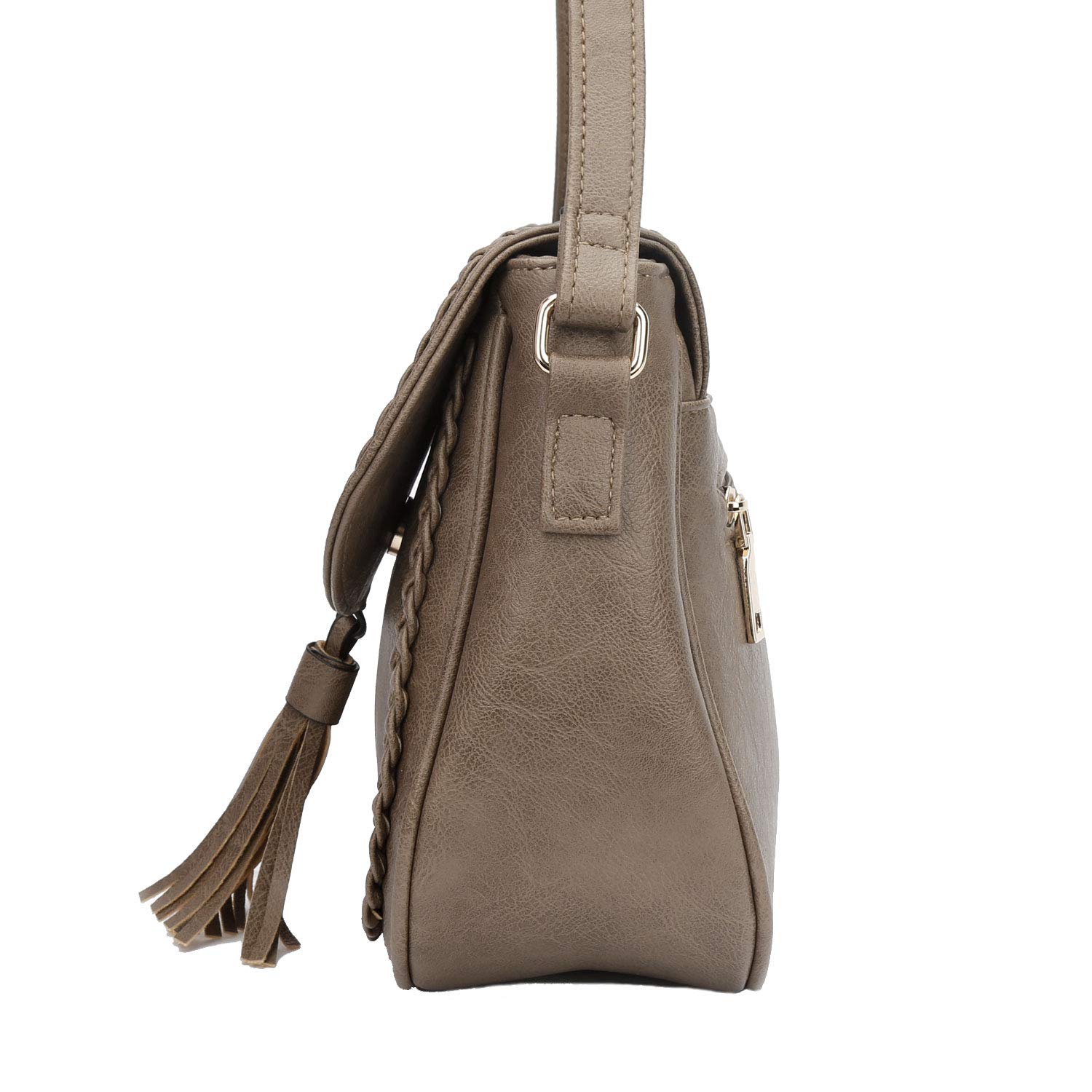 KKXIU Women's Casual Flap Saddle Crossbody Bag with Tassel - Stylish Shoulder Purse for Everyday Use, Work, Travel and Shopping