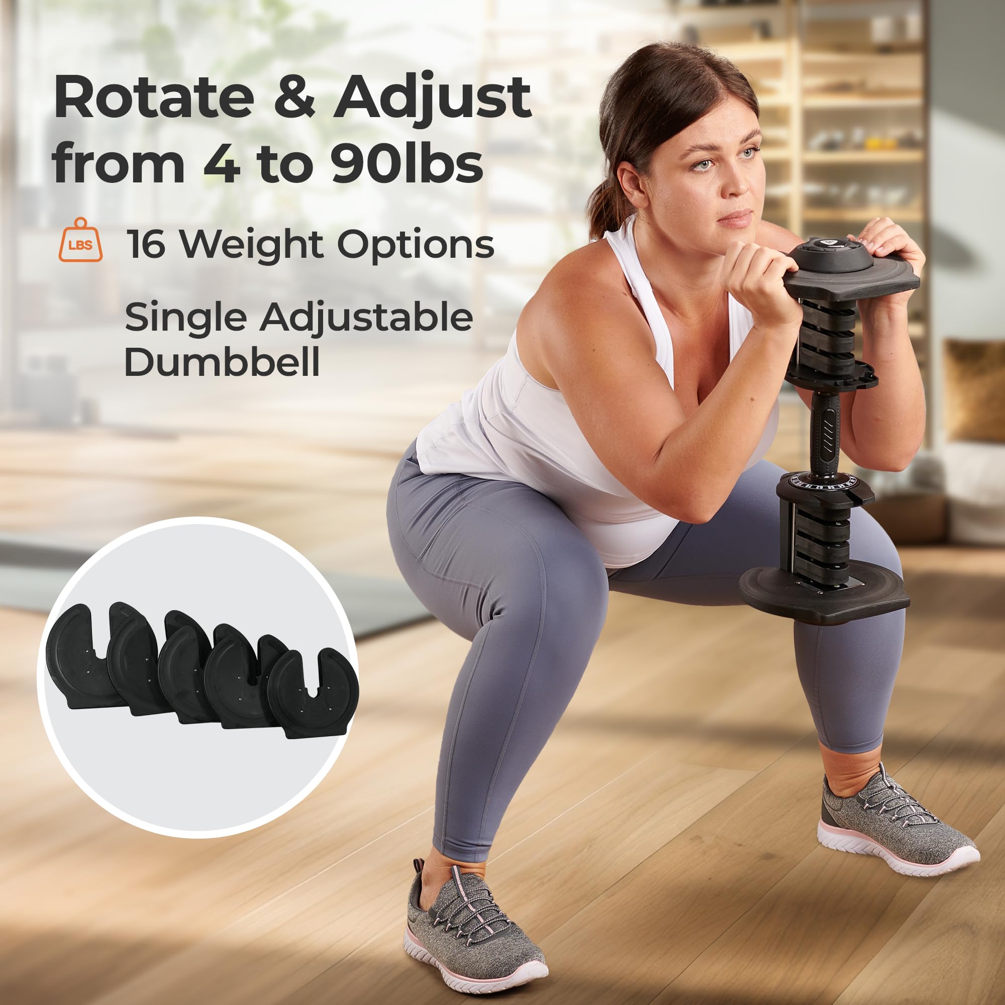LifePro Adjustable Dumbbell Set 90lb & 25lb - Quick Change Rotating Hand Weights for Home Gym - Strength Training Equipment for Men & Women - Perfect for Full-Body Workouts, Toning, and Muscle Building at Home