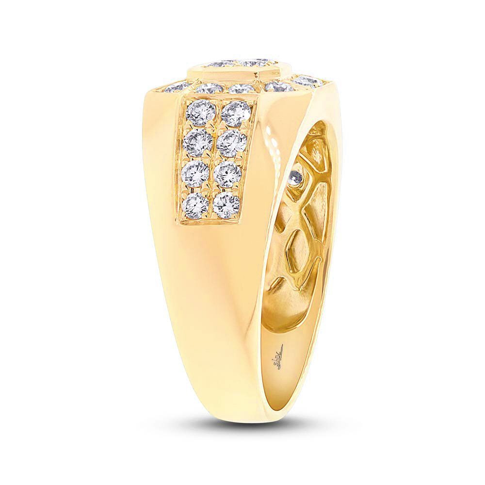 14KT Gold 1.18 CTW Diamond Men's Fashion Ring - Elegant Wedding Band, Anniversary Gift for Him, Perfect for Special Occasions & Everyday Wear