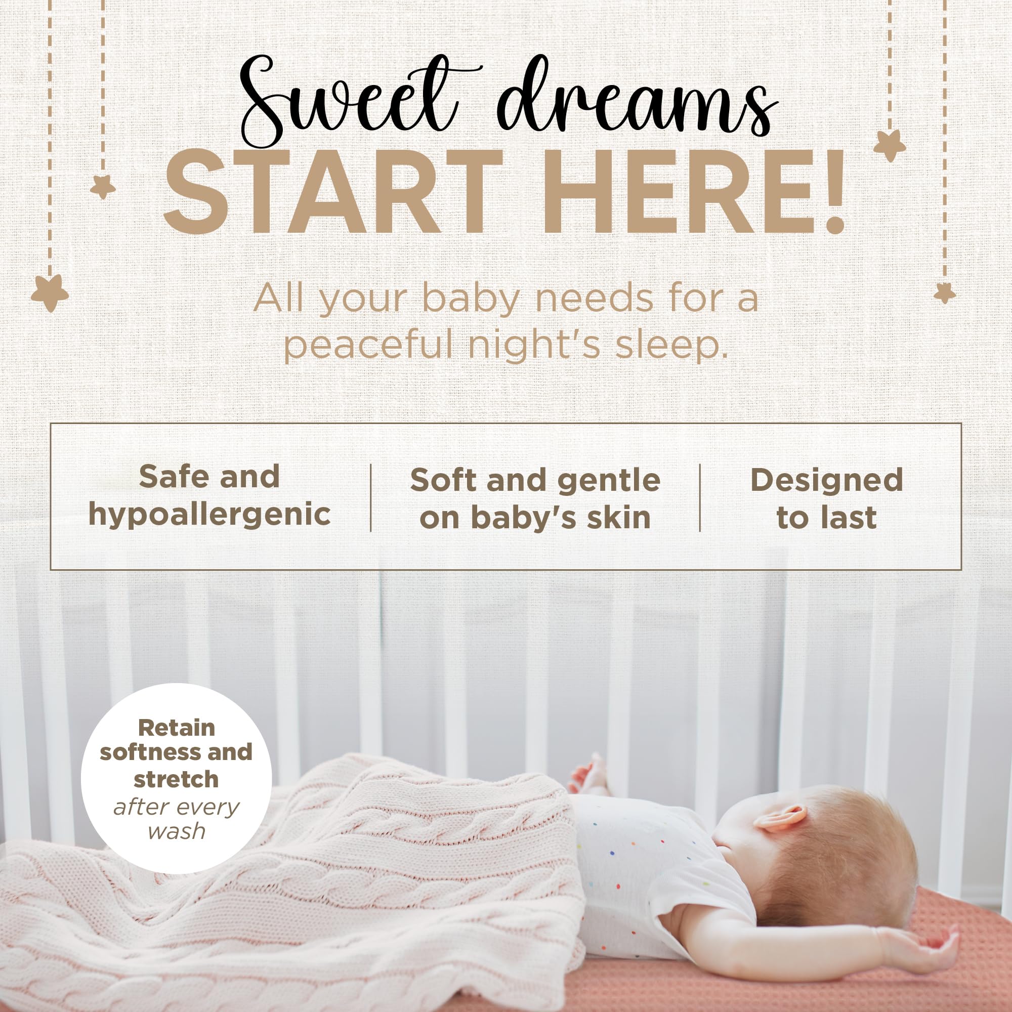 Organic Cotton Crib Sheets for Boys & Girls - 100% Jersey Cotton Fitted Sheets for Standard Crib & Toddler Mattress | Super Soft, Breathable & Hypoallergenic | 2-Pack (52