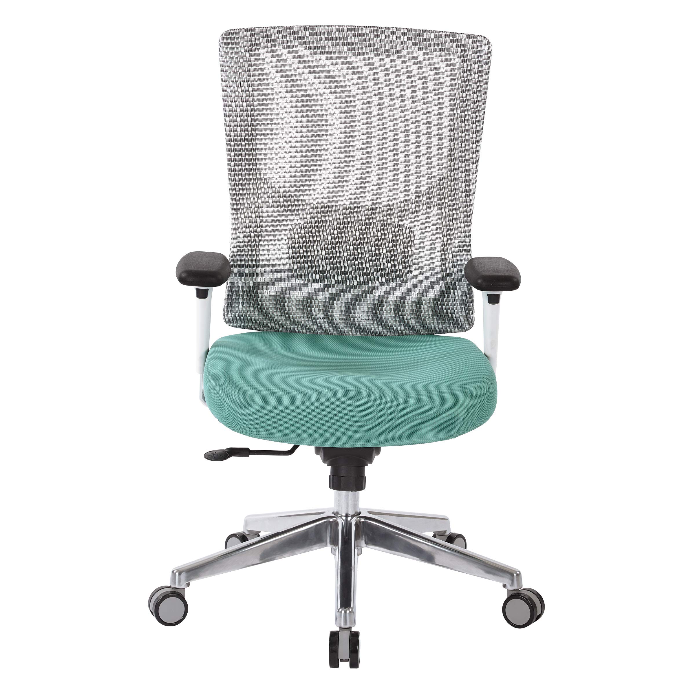 Office Star ProGrid High-Back Ergonomic Office Chair - Adjustable Mesh Back with Lumbar Support & Padded Seat, Jade Fabric - Perfect for Home Office, Executive Desk & Computer Workstations