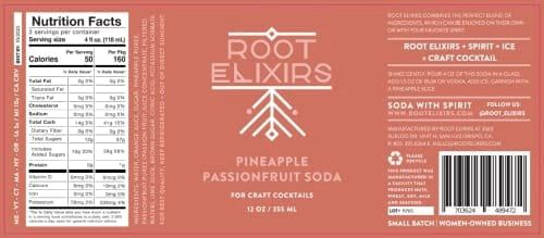 Pineapple Passionfruit Sparkling Mixer - 6 Root Elixirs 12oz Can | Refreshing Tropical Drink for Cocktails, Mocktails & Healthy Hydration | Perfect for Parties, BBQs & Summer Refreshment