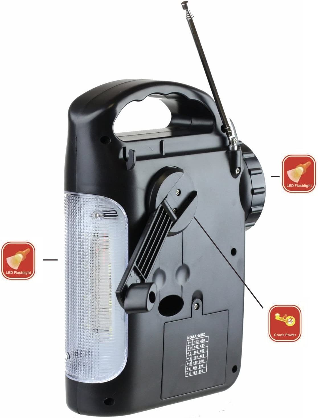 Kaito KA339W 4-in-1 LED Camping Lantern - AM/FM NOAA Weather Radio, Flashlight, Phone Charger & Emergency Siren (Black) - Perfect for Outdoor Adventures, Emergency Preparedness & Power Outages