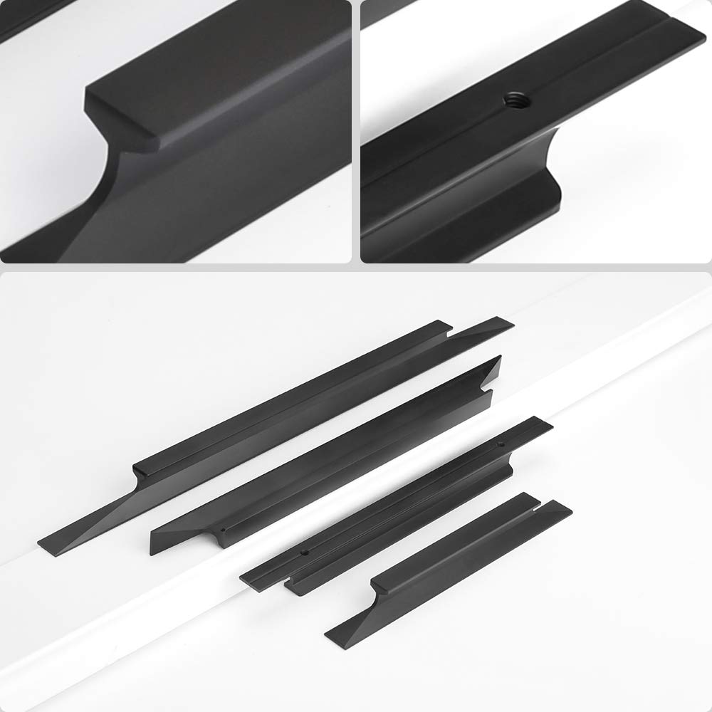 Peaha 10 Pack Black Cabinet Finger Pulls - 6-1/4 Inch Kitchen Drawer Handles for Dressers, Bathroom & Furniture Hardware - Easy Installation for Modern Home & Office Storage Solutions