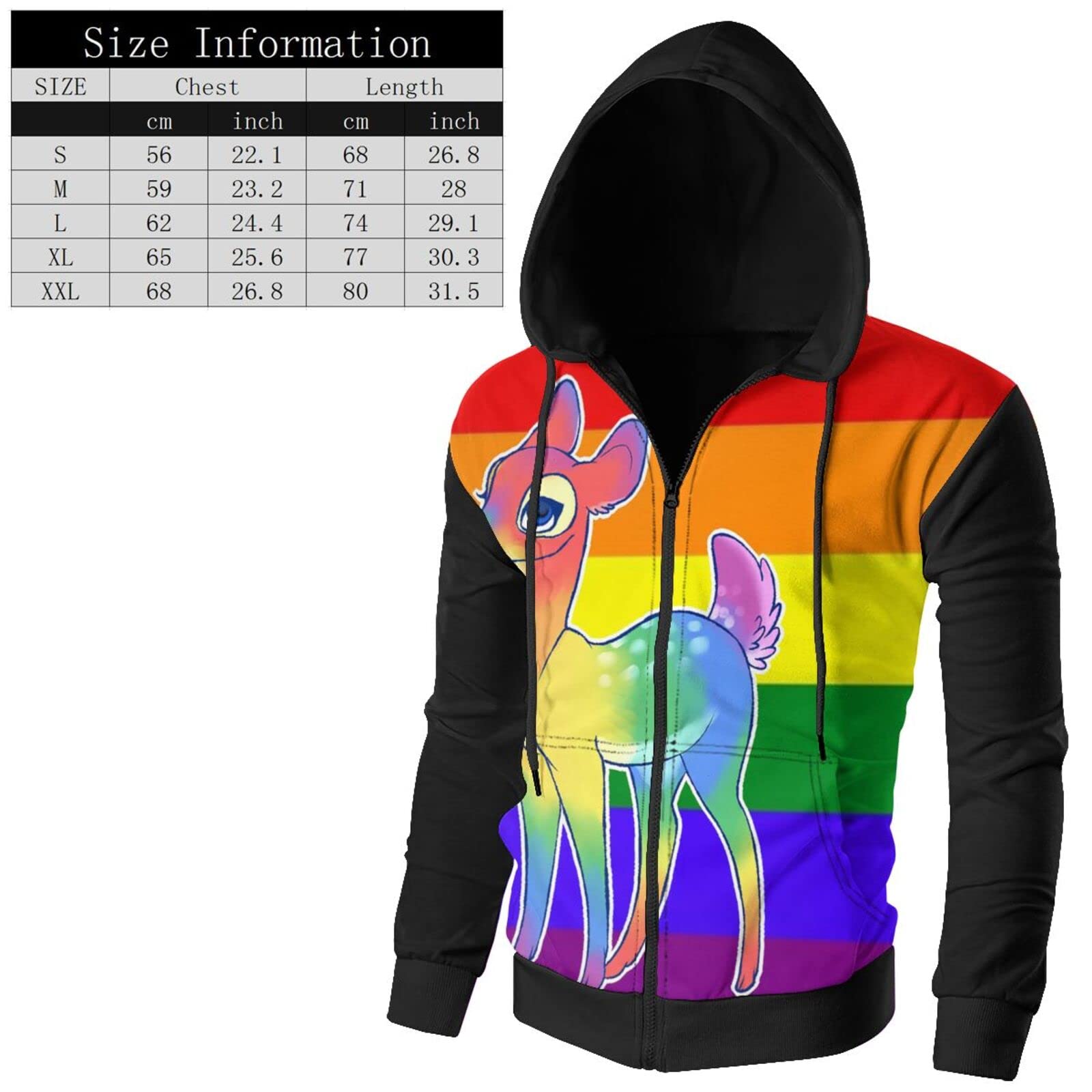 Queer Pride Hoodie for Men - Oh Deer I'M Queer Pullover Sweatshirt with Hood | LGBTQ+ Apparel for Casual Wear & Sports