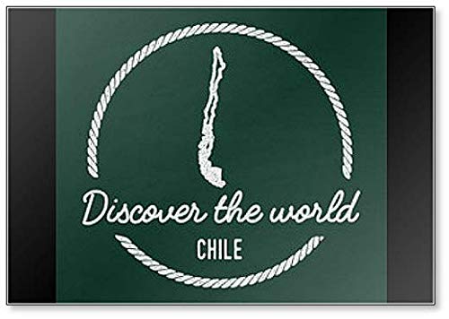 White Chalk Republic of Chile Map Fridge Magnet - Green Blackboard Design for Kitchen Decor, Office Organization & Travel Souvenirs