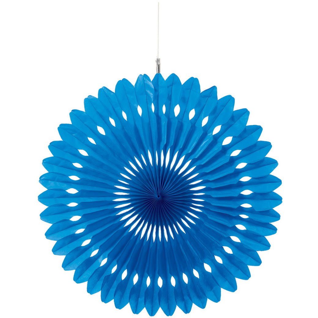 Royal Blue 16 Inch Handheld Tissue Paper Fan - Elegant Party Decorations for Weddings, Baby Showers & Home Decor