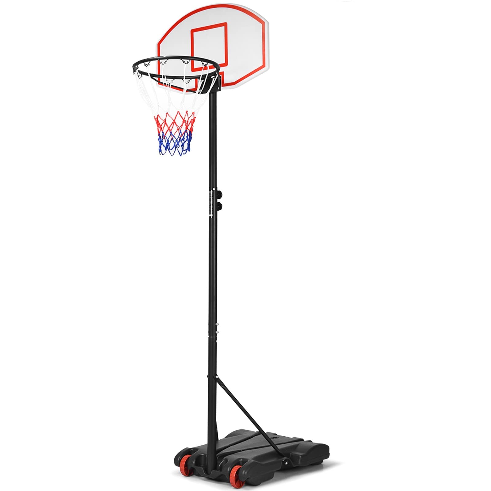 GYMAX Adjustable Basketball Hoop 7.1-8.1FT - Shatterproof Backboard for Indoor/Outdoor Play