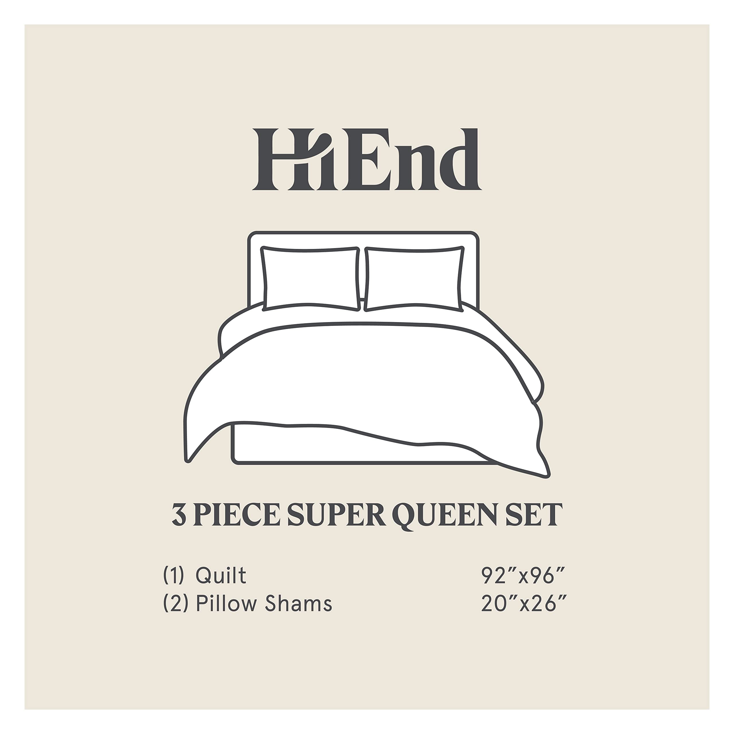 HiEnd Accents Lyla 3-Piece Reversible Floral Cotton Quilt Set with Pillow Shams - Super Queen Size, Luxury Farmhouse Bedding for Romantic Bedroom Decor | Perfect for Master Bedrooms, Guest Rooms & Cozy Farmhouse Styling