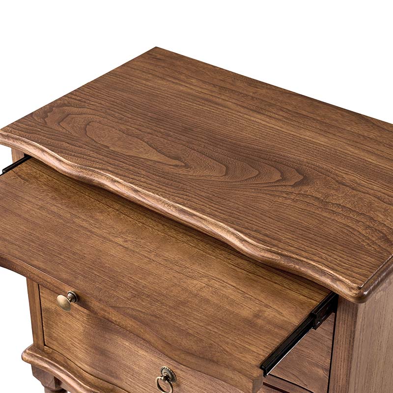 Solid Wood 2 Drawer Nightstand with USB Charging Ports, Pull-Out Shelf & Optional Styles - Modern Bedside Table for Bedroom, Guest Room & Small Spaces