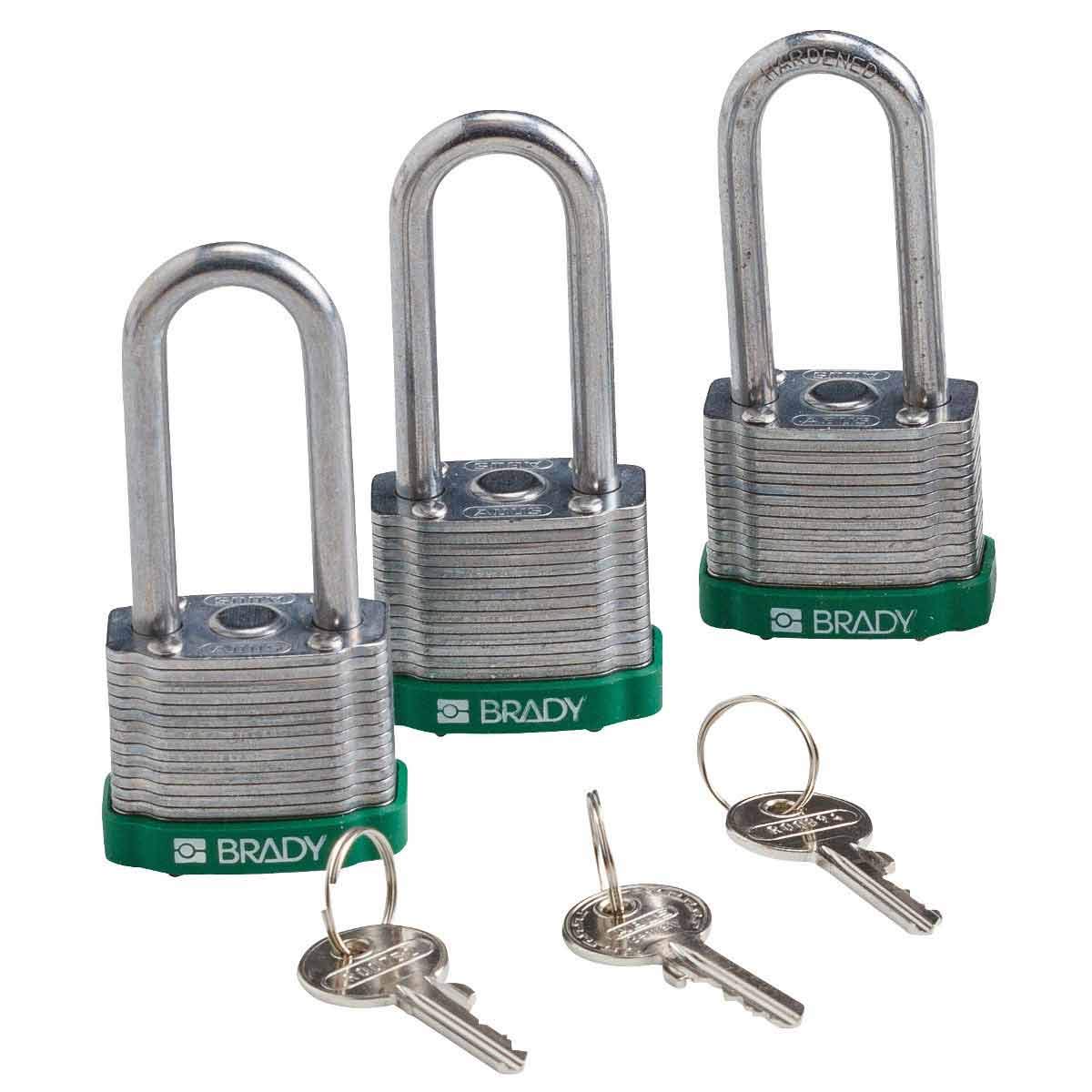 Brady Steel Lockout Tagout Padlock - Keyed Alike, 1-1/3