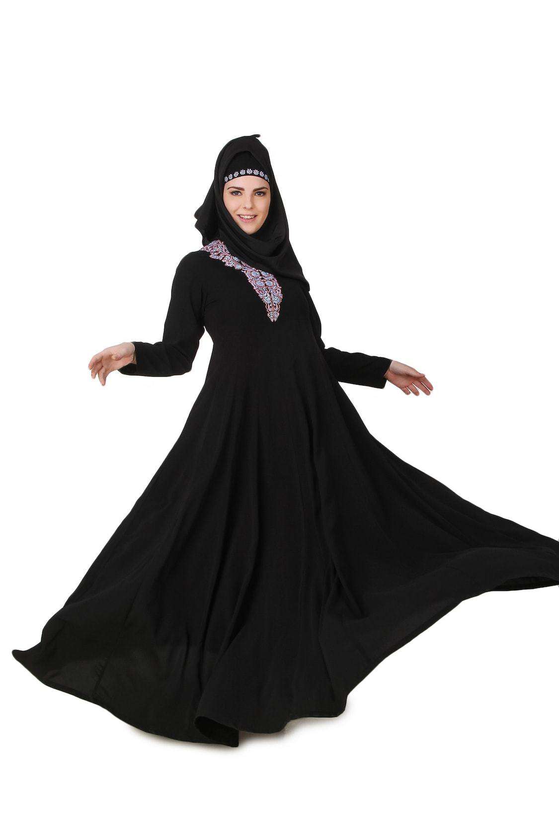 Elegant Aqeelah Black Nida Abaya - Modest Islamic Prayer Dress for Women - Perfect for Mosque, Eid & Special Occasions
