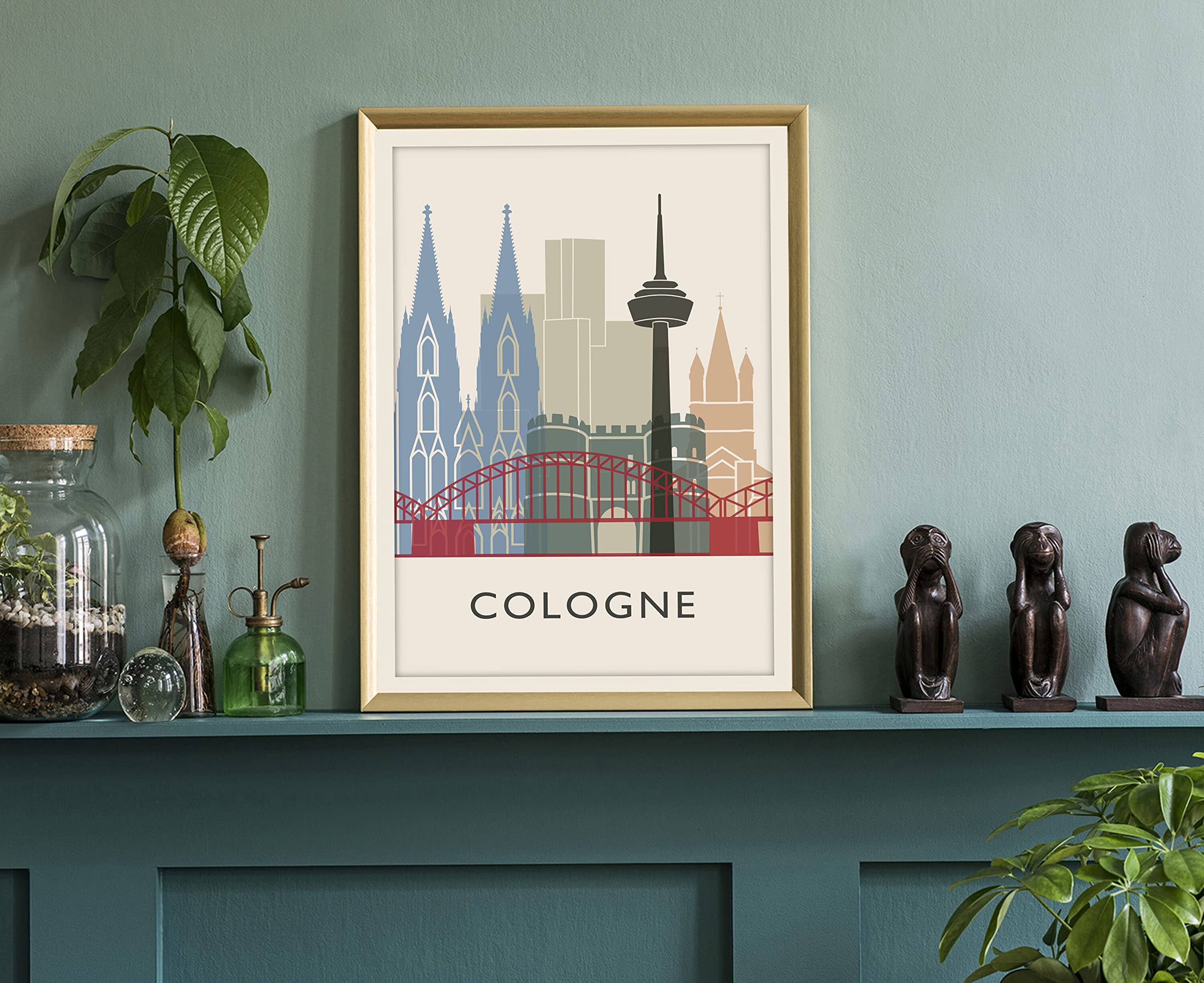 Cologne Germany Skyline Poster - Cityscape & Landmark Print Wall Art for Home & Office Decor - 12x18 Inches - Perfect for Living Room, Bedroom or Workspace