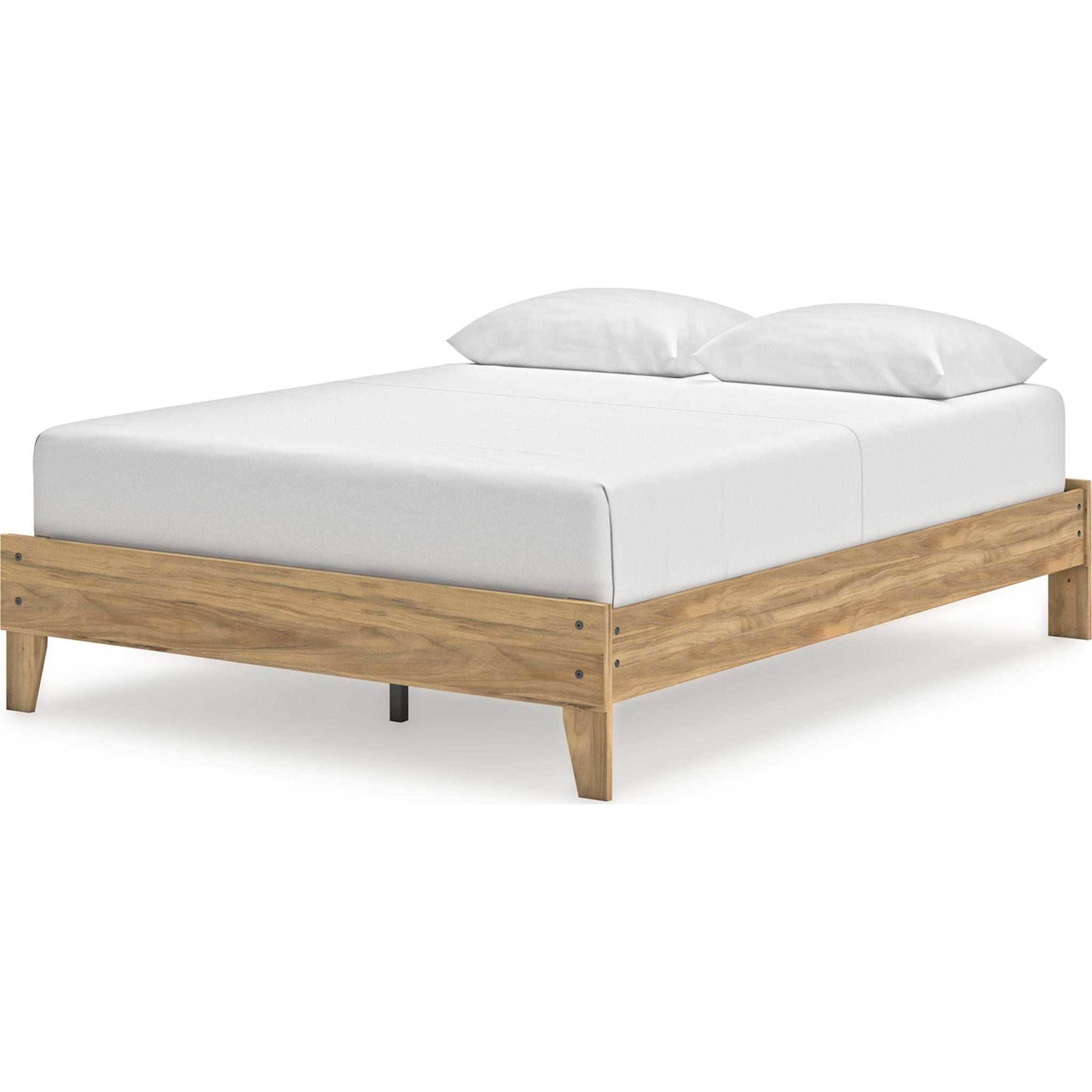 Bermacy Queen Size Platform Bed Frame with Headboard - Modern Wooden Bed Frame for Bedroom, Guest Room, or Dormitory