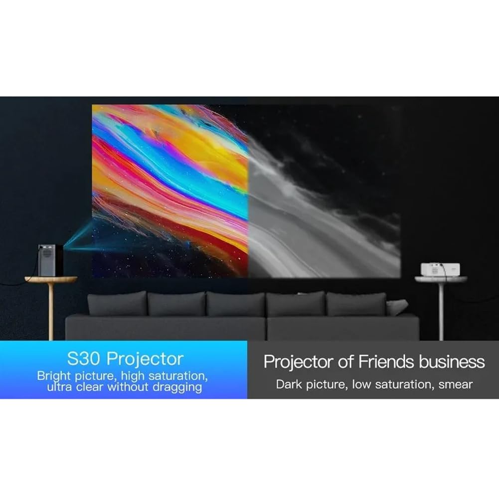 TYREE S30MAX Android 10.0 Smart Projector - 4K Ultra HD 9500L Lumens Portable Mini Projector with WiFi & Bluetooth, UK Plug (Black) - Perfect for Home Theater, Outdoor Movies, Gaming & Office Presentations