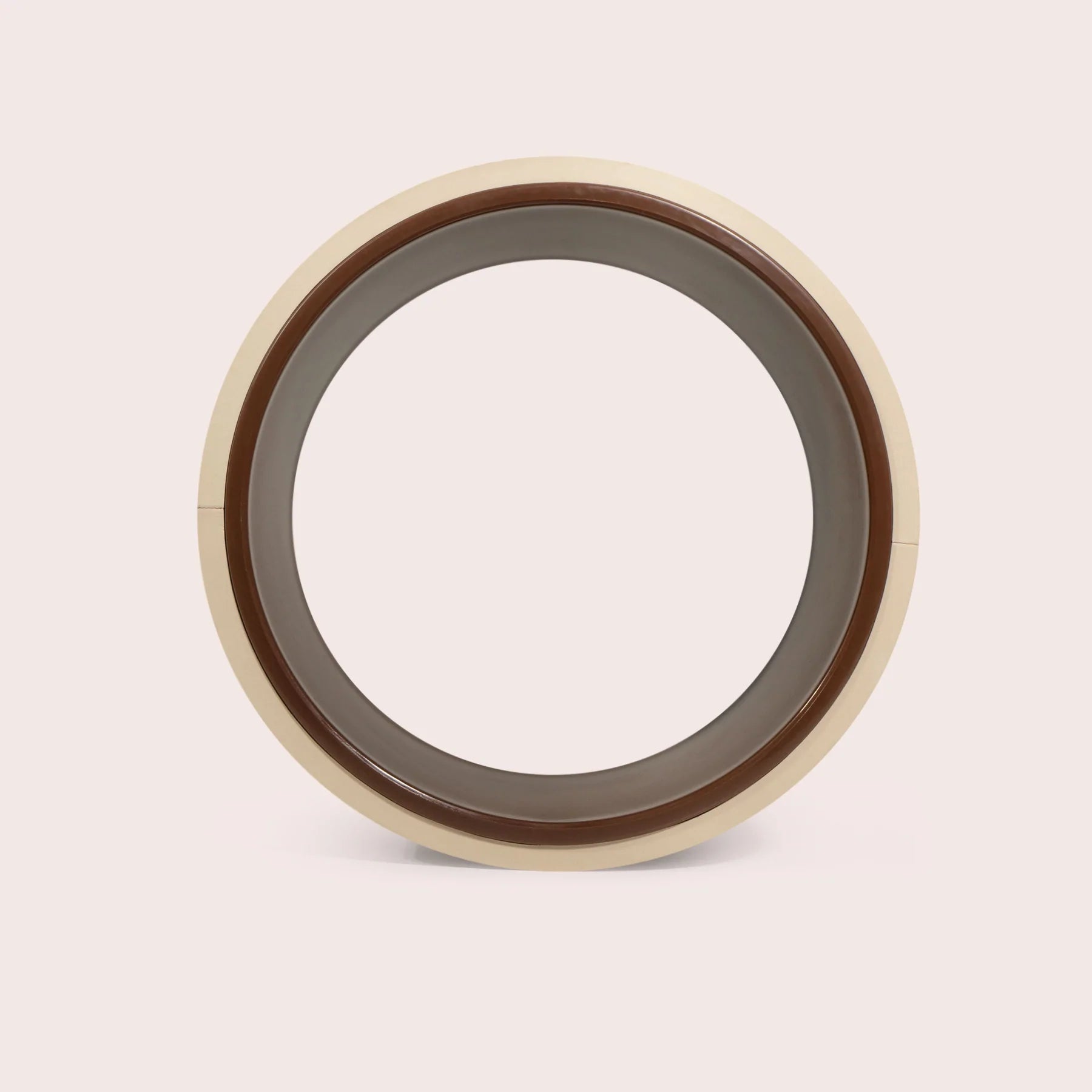 BAHE Yoga Wheel for Back Stretching & Flexibility - 28x12cm Regular Size in Dusty Beige | Perfect for Yoga, Pilates, Back Pain Relief & Home Workouts