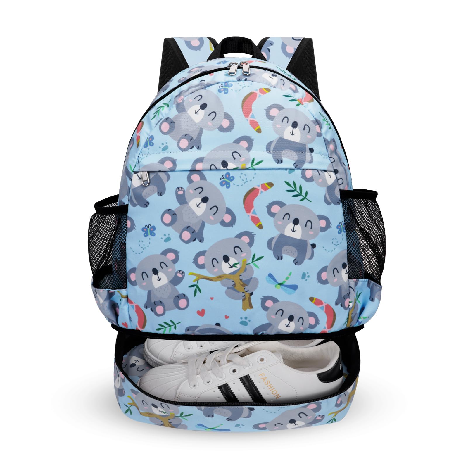 Waterproof Gym Backpack with Shoe Compartment for Women & Men - Lightweight Packable Sports Bag for Swimming, Beach, Yoga, Travel & Workout - Koala