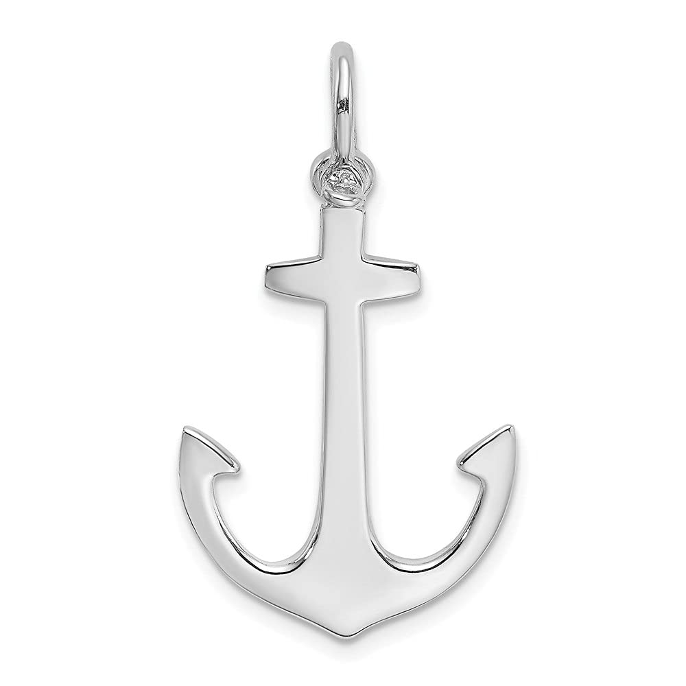 14K Gold Polished 3D Anchor Charm Pendant Necklace for Women - Perfect for Everyday Wear, Gifts & Nautical-Themed Jewelry Collections