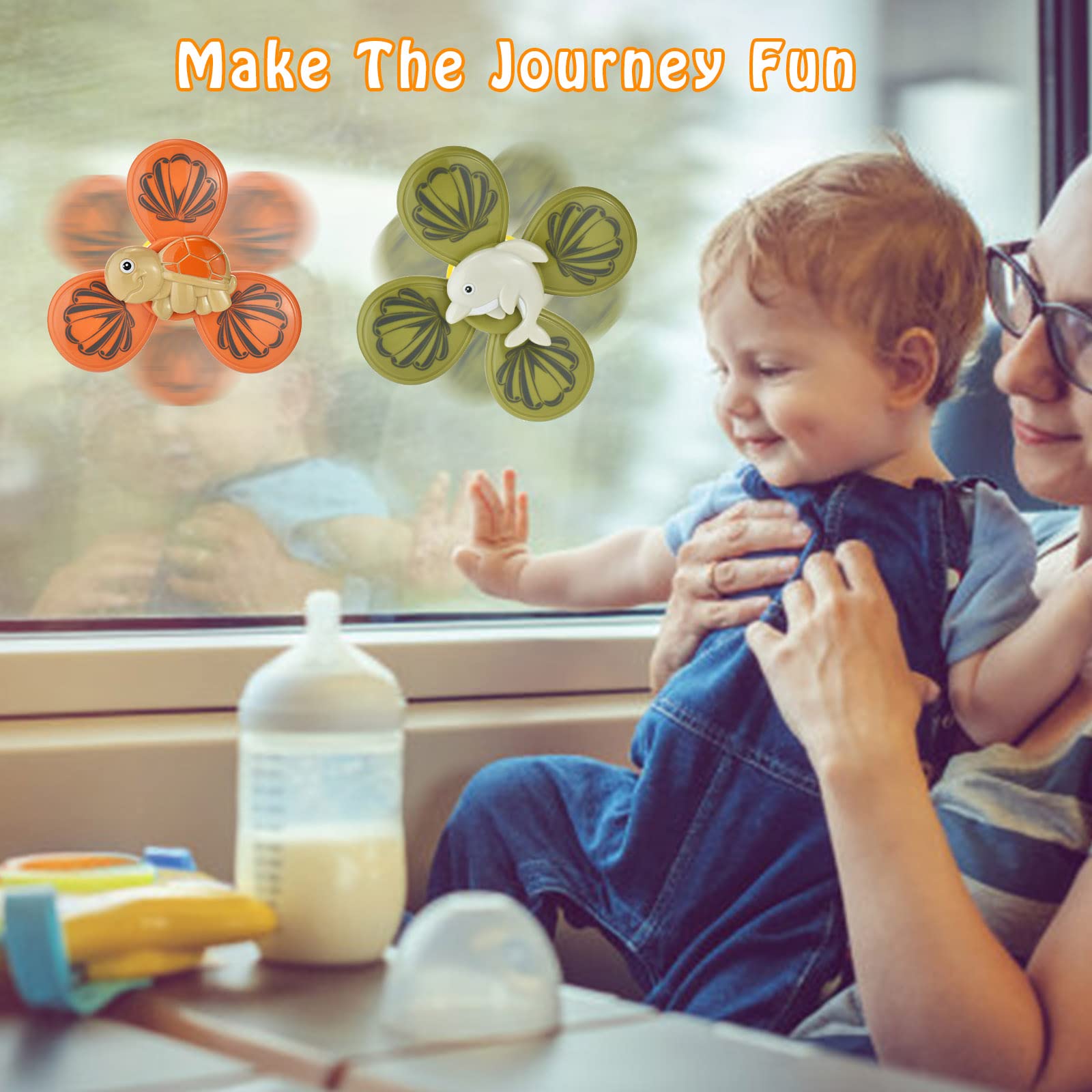Best Suction Cup Fidget Spinner Toys for 1-5 Year Old Kids - Sensory Bath Toys for Babies 0-12 Months - Perfect Birthday Gift for Toddlers & Preschoolers - Fun Learning Toy for Bathtime, Playtime & Stress Relief