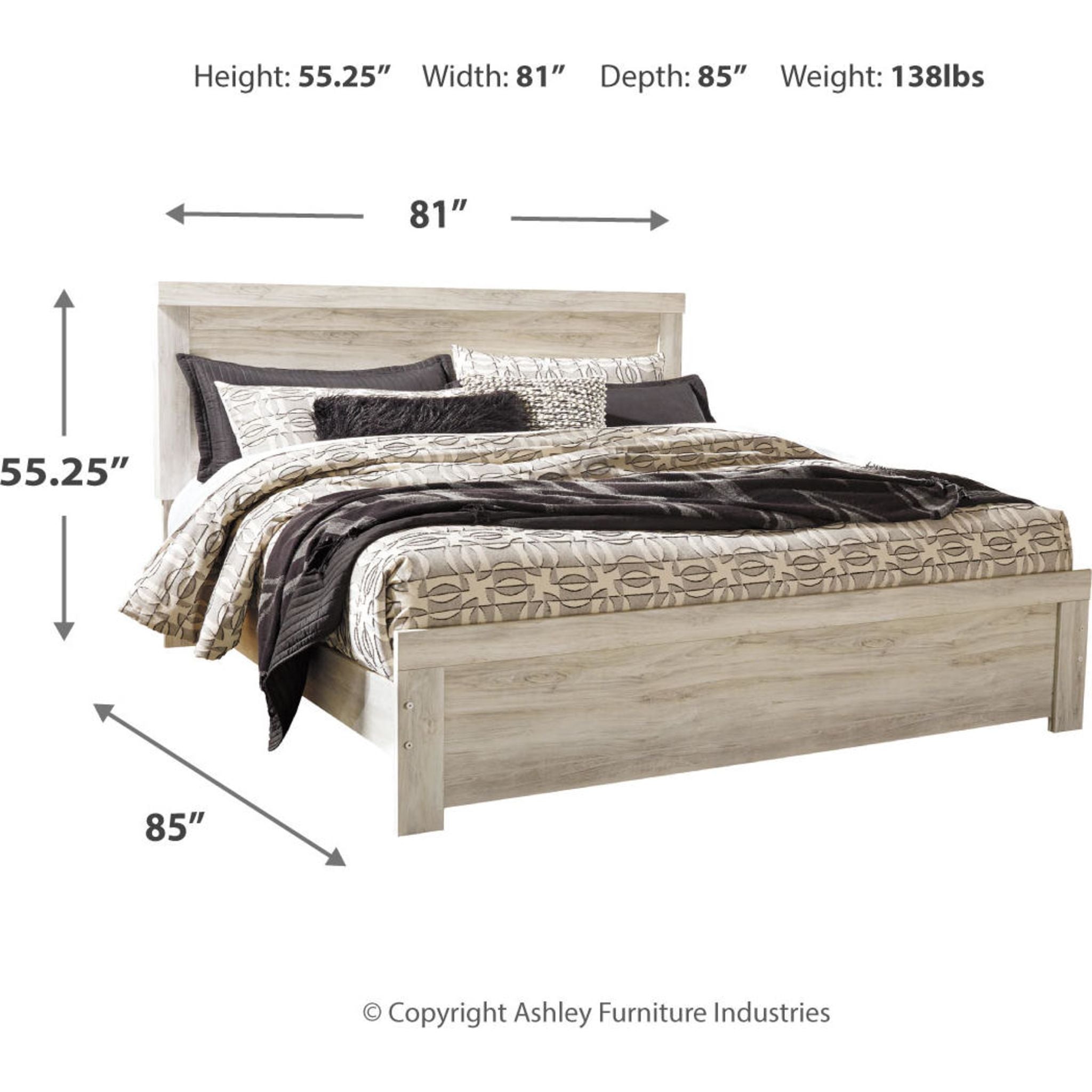 Bellaby 5-Piece King Size Bedroom Set - Whitewashed Wood Finish for Modern Farmhouse Style | Perfect for Master Bedroom, Guest Room & Vacation Homes
