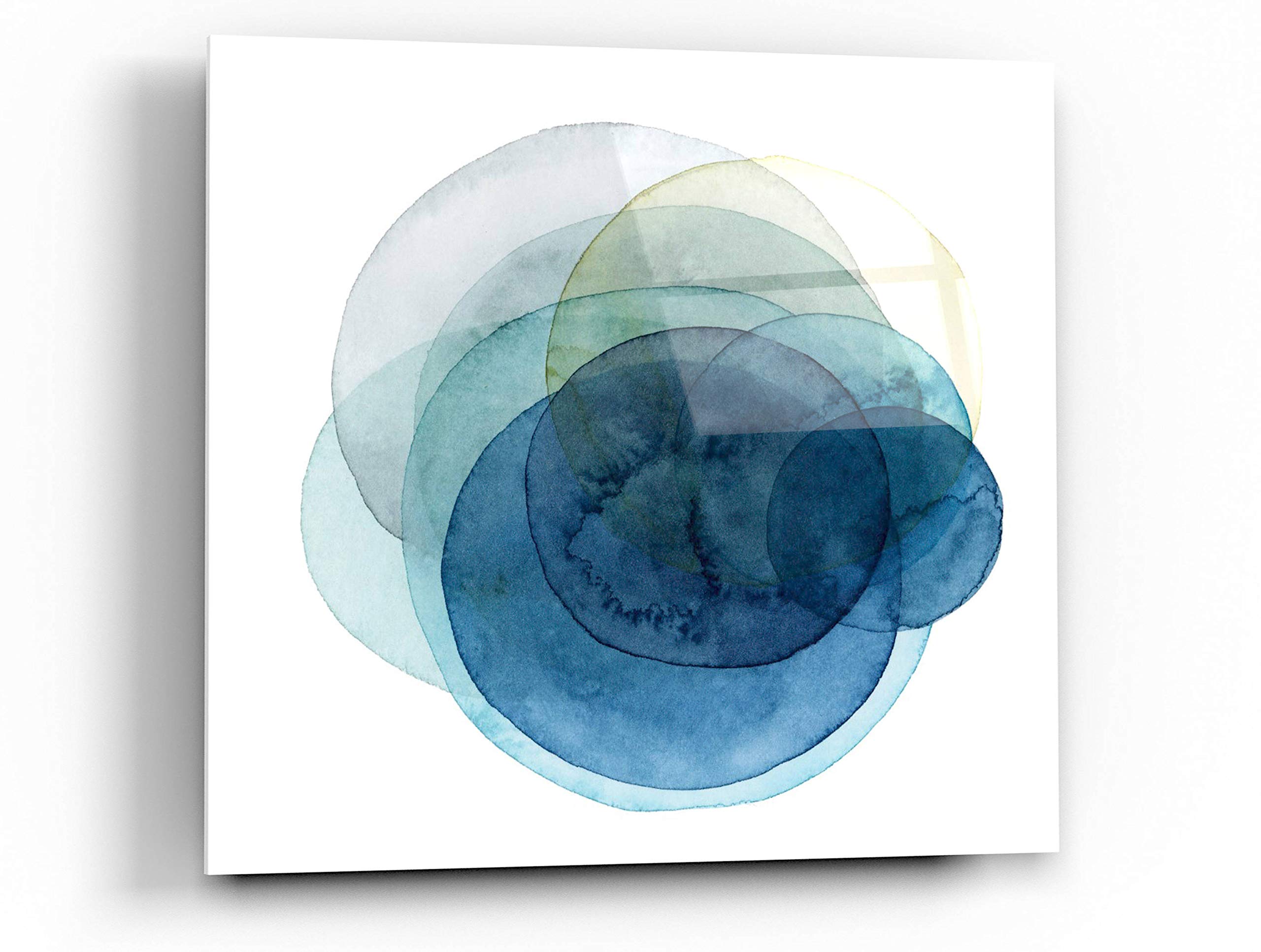 Grace Popp 'Evolving Planets I' Acrylic Glass Wall Art - 24x24 Inch Modern Abstract Painting for Living Room, Bedroom & Office Decor