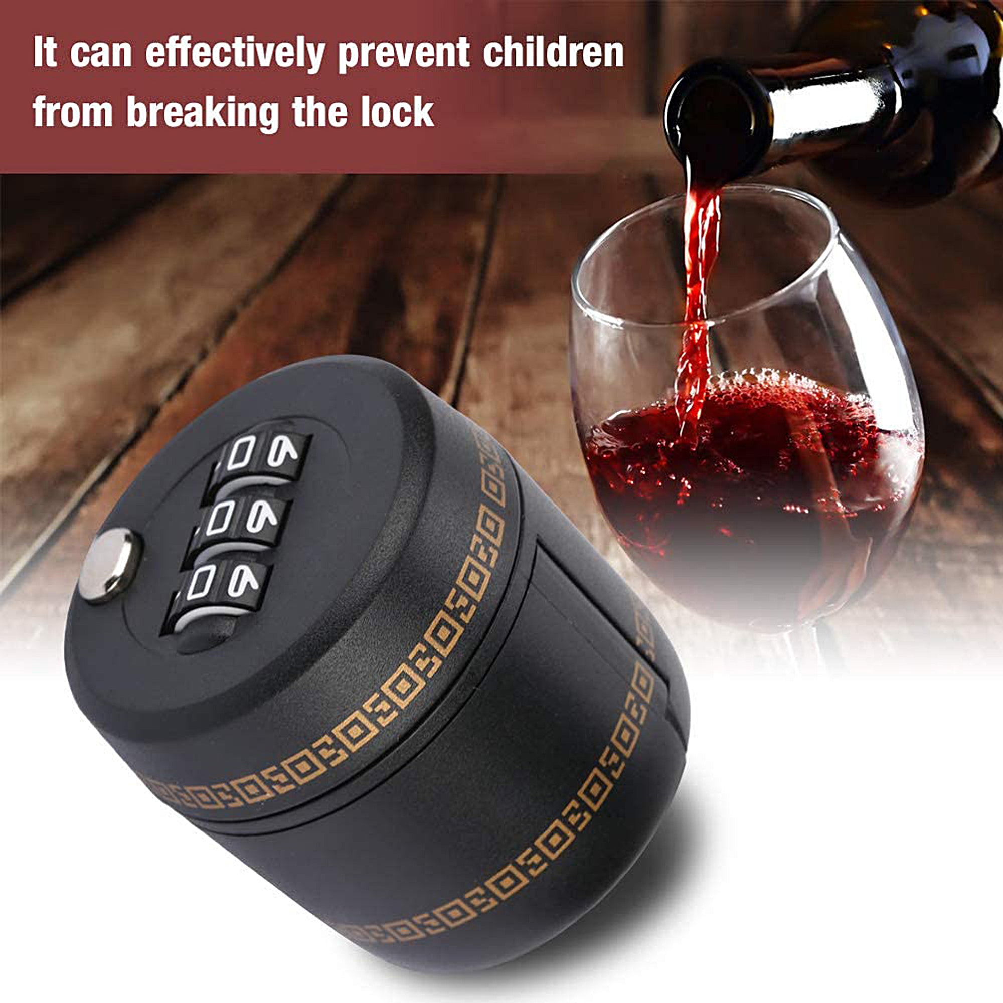 Milex Wine Bottle Combination Lock - Secure Storage for Wine Collections | Perfect for Home Bars, Cellars & Gifts