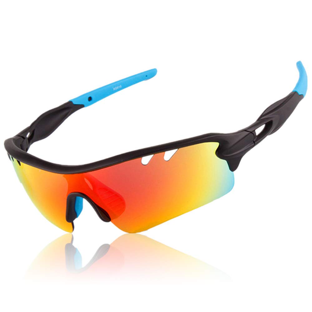 Polarized Cycling Sunglasses for Men & Women - UV Protection, 5 Interchangeable Lenses for Outdoor Sports - Perfect for Biking, Driving, Fishing & Running