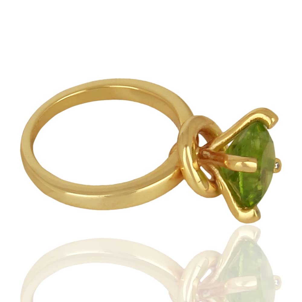 Peridot and CZ Sterling Silver Ring for Women - 925 Solid Silver Jewelry, Elegant Gift for Mom, Anniversary, Birthday, Wedding & Christmas - Perfect for Everyday Wear, Date Nights & Special Occasions (Peridot, CZ, Size 10)