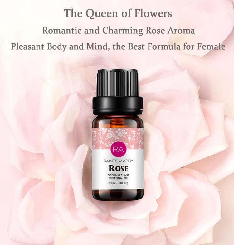 100% Pure Rose Essential Oil for Aromatherapy - Best Grade Therapeutic Oil for Diffusers, Perfumes, Massage & Skin Care (10ml) - Perfect for Relaxation, Spa Treatments & DIY Beauty Products
