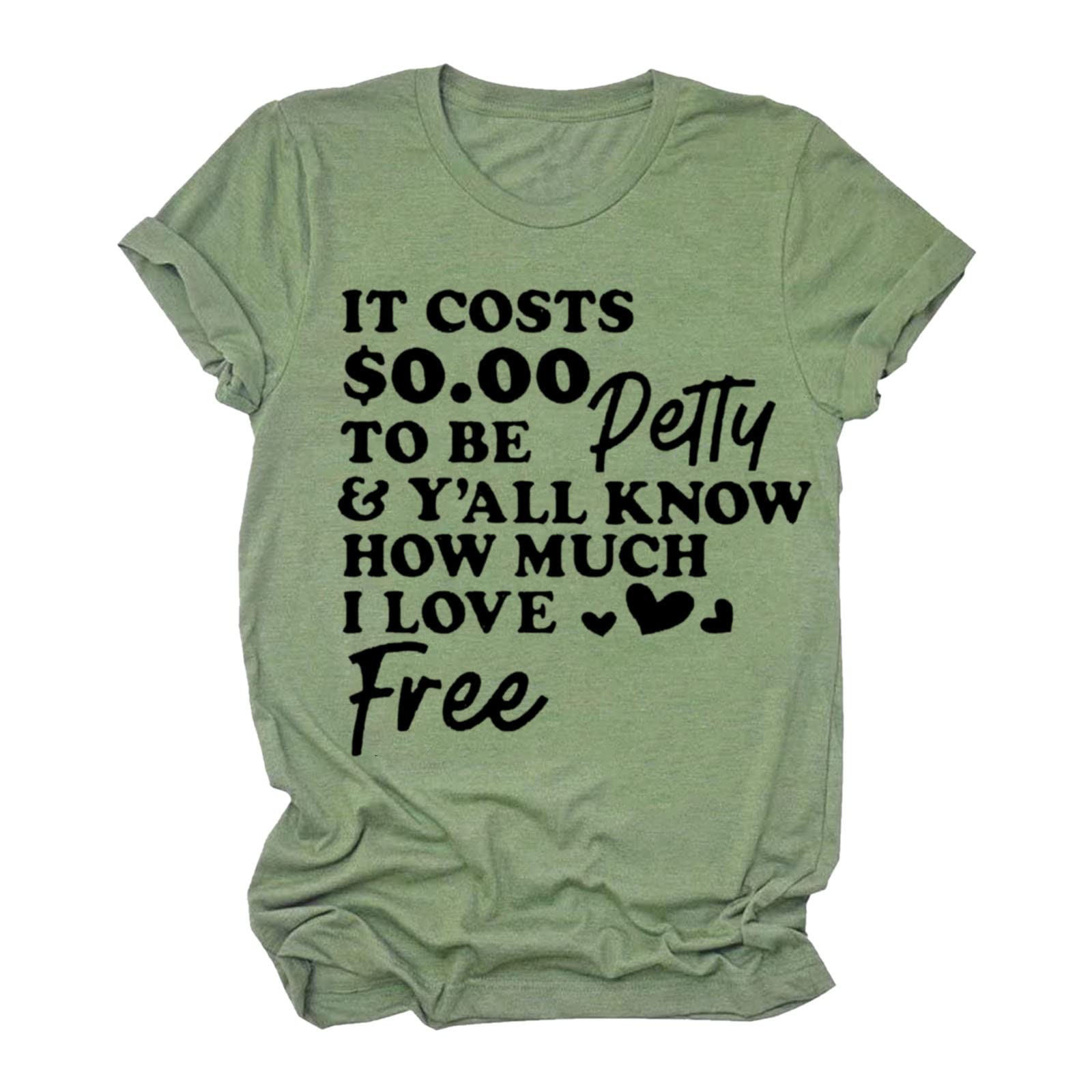 Women's Casual Round Neck Printed Short Sleeve Tunic Blouse - Flowy Athletic Tee with Letter Design for Everyday Wear, Workout & Street Fashion